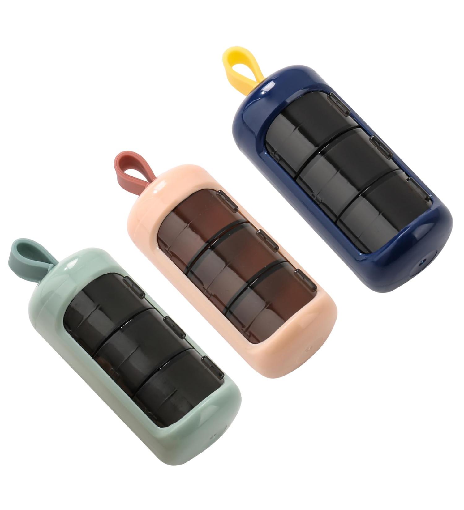 Premium Tablet Box for Vitamins & Medications - Travel-Friendly Pill Organizer with Secure Closure | Fresh Green Jingyi Blue & Cherry Blossom Powder - Buy Online on GoSupps.com