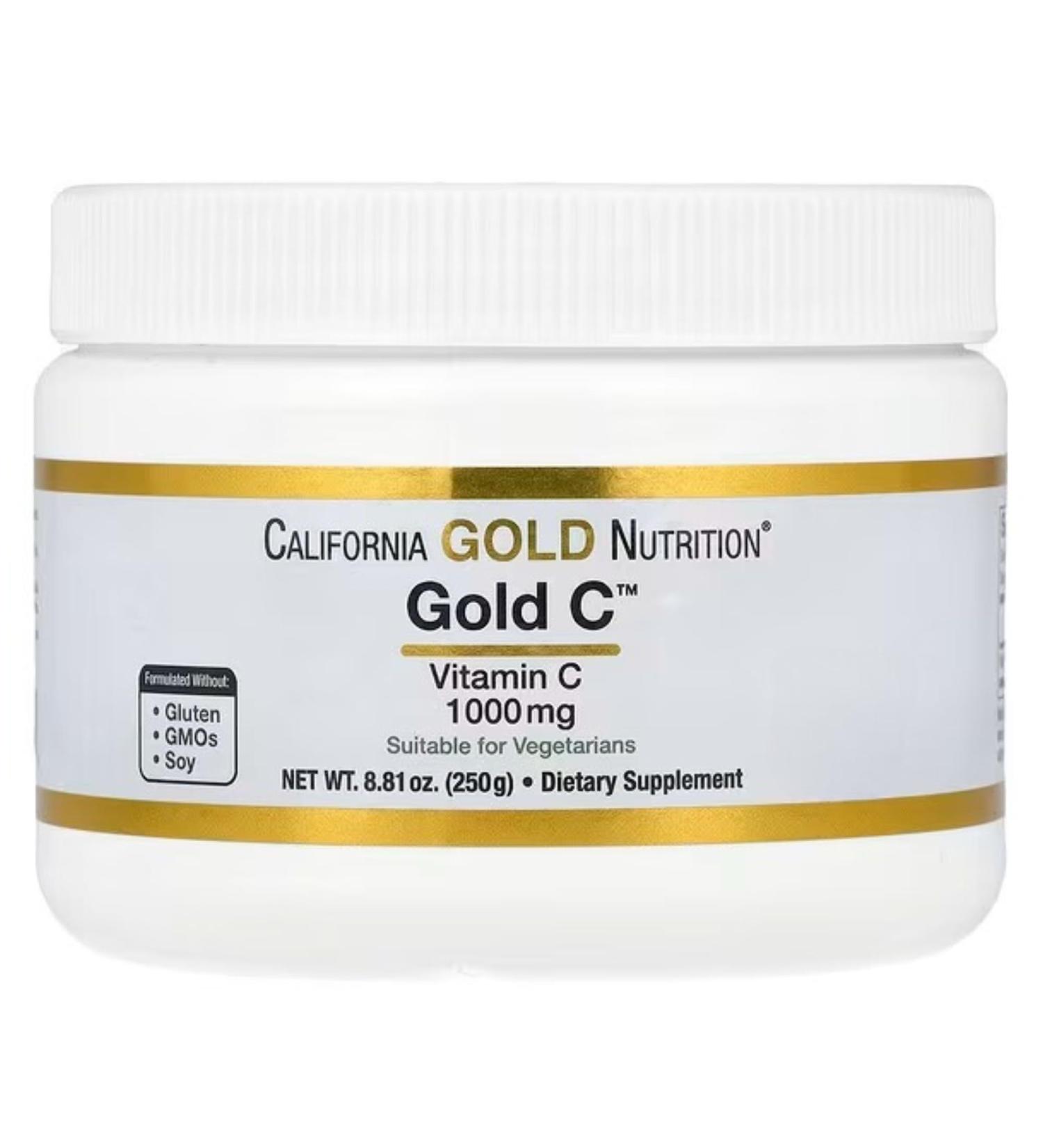 Gold C Powder Vitamin C Compatible With California Gold Nutrition 1 000 mg 8.81 oz + Bonus Pill Organizer Weekly Pill Organizer Mini - Buy Online on GoSupps.com