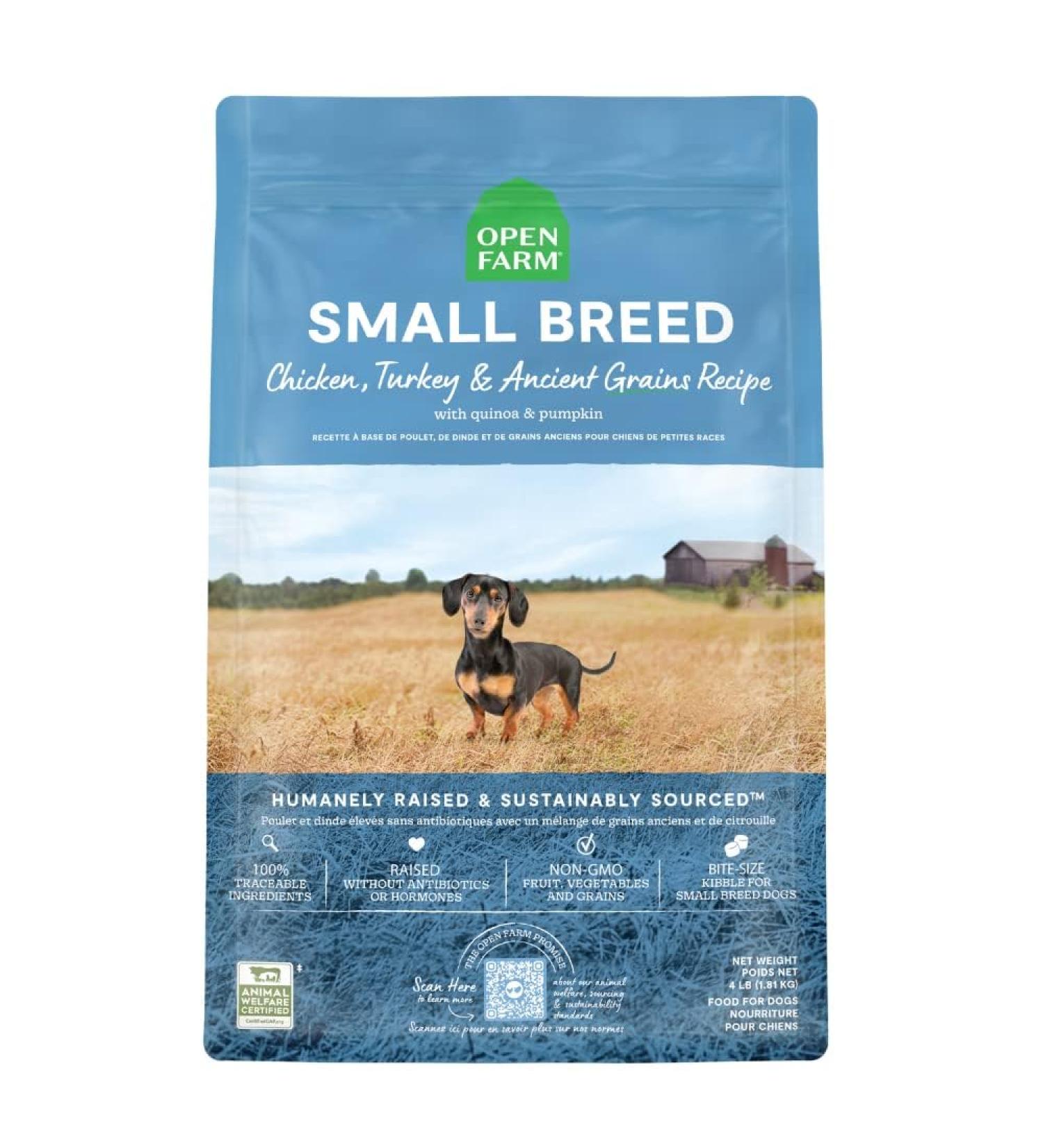 Open Farm Ancient Grains Dry Dog Food Humanely Raised Meat Recipe with Wholesome Grains and No Artificial Flavors or Preservatives (Small Breed 4 Pound (Pack of 1)) Small Breed 1.81 kg (Pack of 1) - Buy Online on GoSupps.com