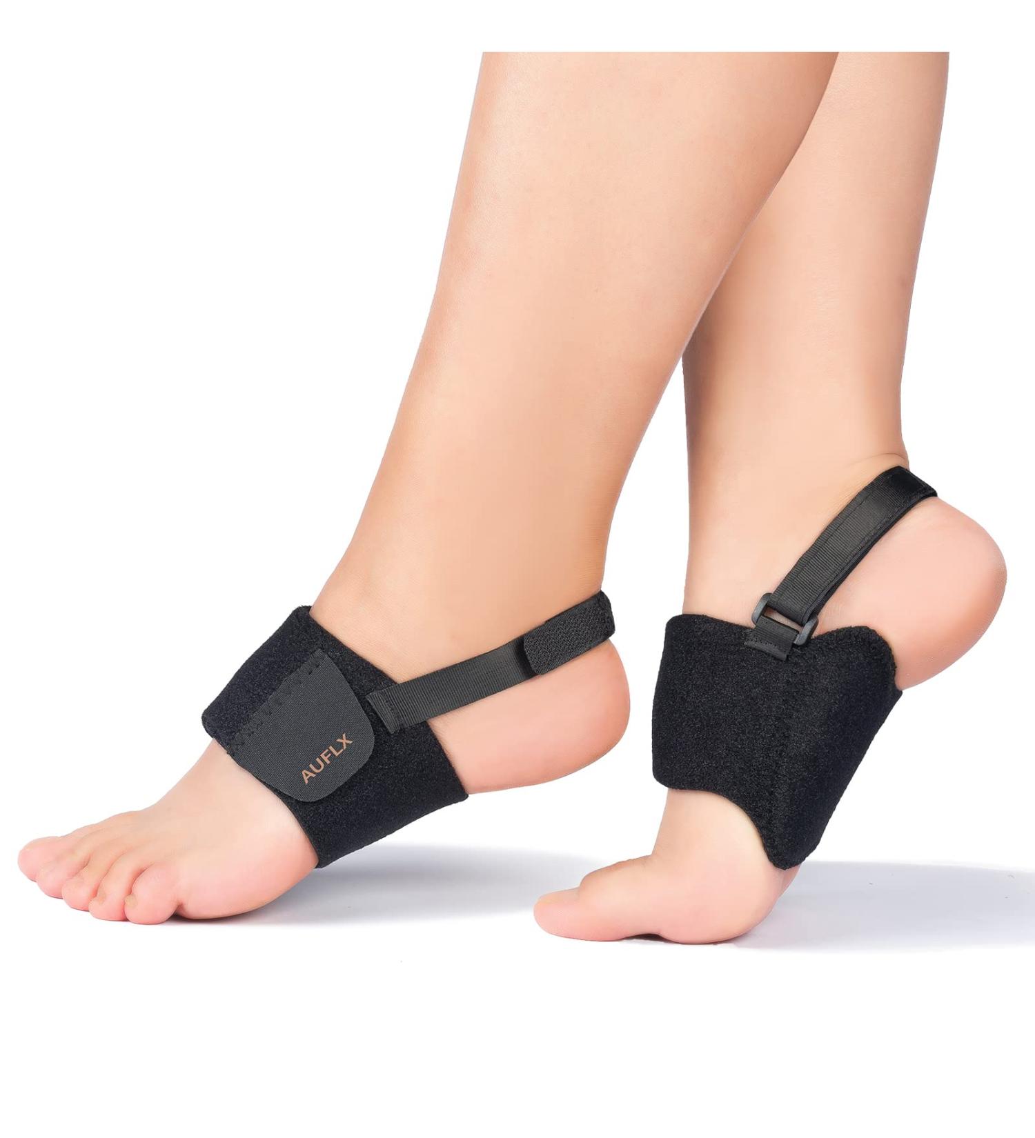 Arch Support Brace for Plantar Fasciitis Relief - Orthotic Pad, Non-Slip Heel Strap, Adjustable Velcro Compression Sleeves for Men and Women - Buy Online on GoSupps.com