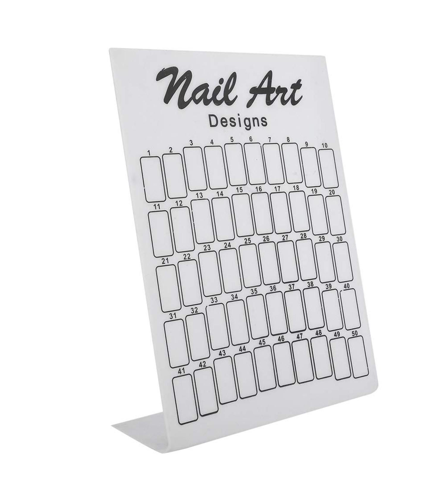 Nail Stand for 50 Cells - Nail Polish Display & Art Sample Color Cards - Transparent & Natural Colors - Buy Online on GoSupps.com