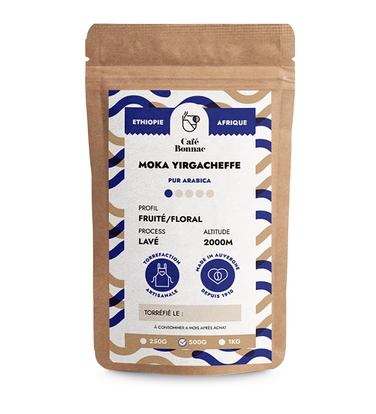 Caf Bonnac Caf En Grain thiopie Yirgacheffe 500gr | 100% Arabica De Sp cialit | Notes Florales Et Citronn es | Torr faction Artisanale Fran aise | Id al Machine Cafe Grain 1 500 g (Lot de 1) - Buy Online on GoSupps.com