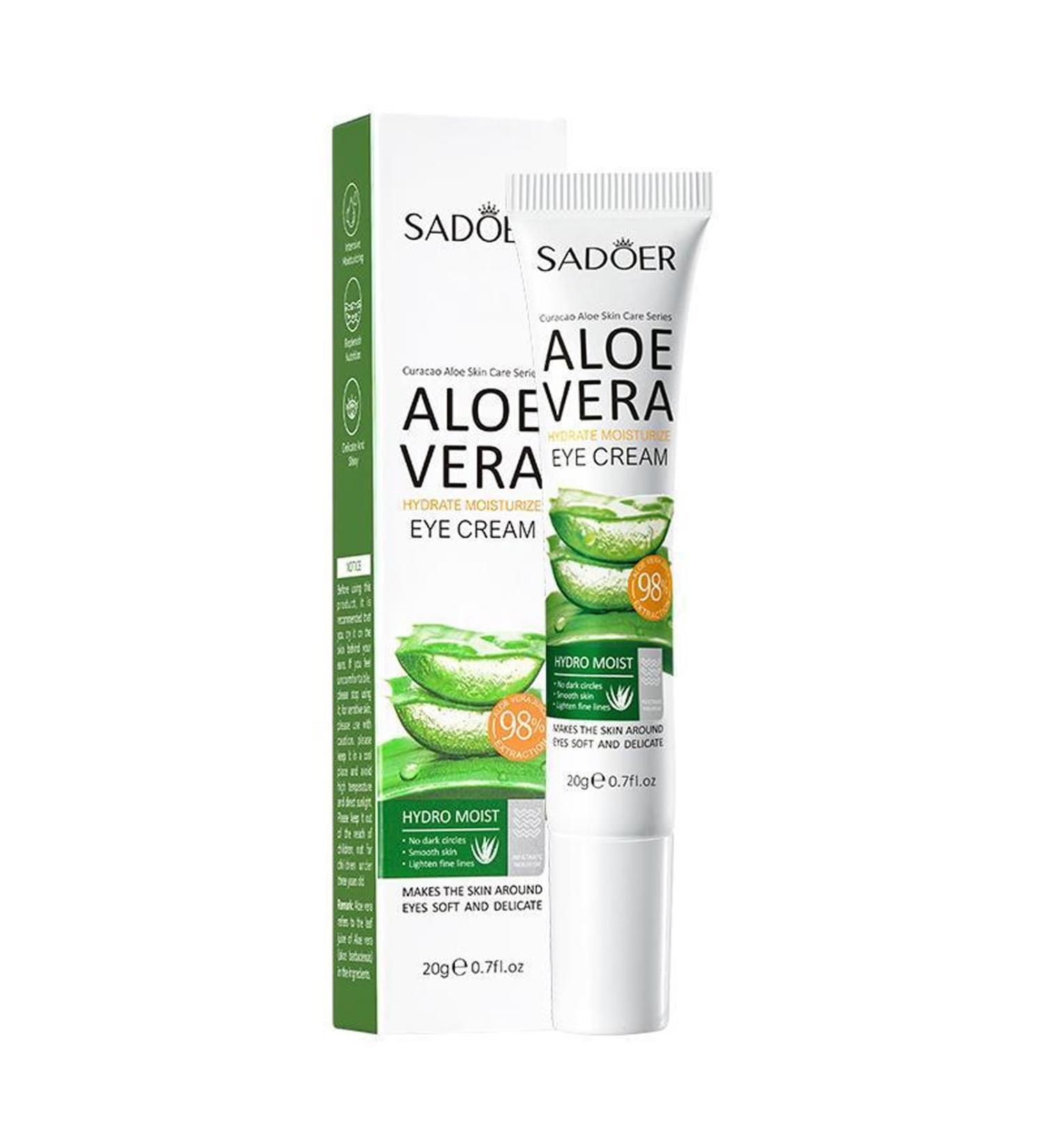 Aloe Vera Eye Cream for Wrinkles & Dark Circles | 98% Aloe Extract | Anti-Aging Daily Care - Buy Online on GoSupps.com