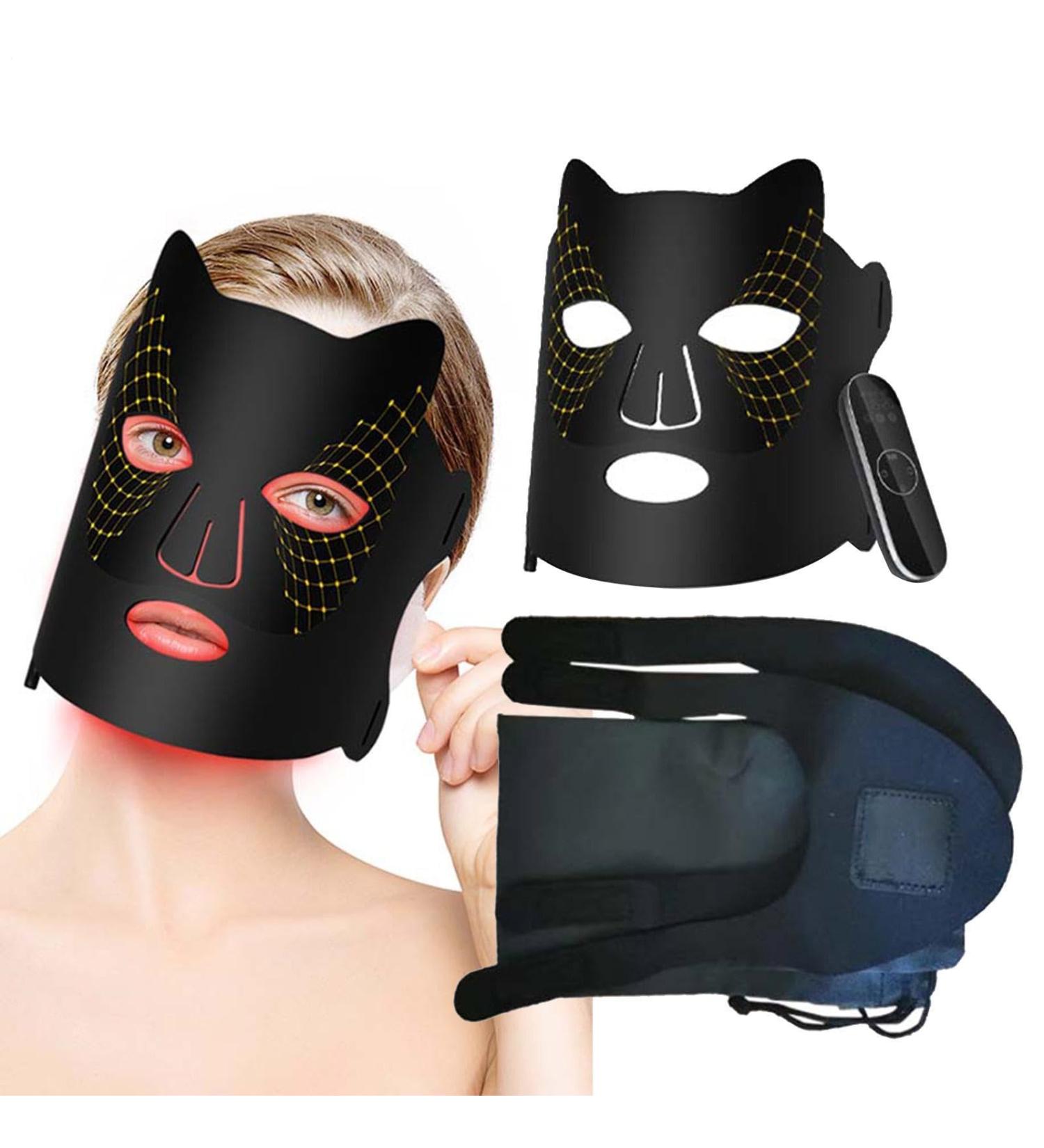 Couvre-visage lumi re LED soin la lumi re rouge pour le visage - Soins de la peau du visage respirants avec synchronisation 3 vitesses - Couvre-visage de beaut soins de la peau clairs 4 cou - Buy Online on GoSupps.com