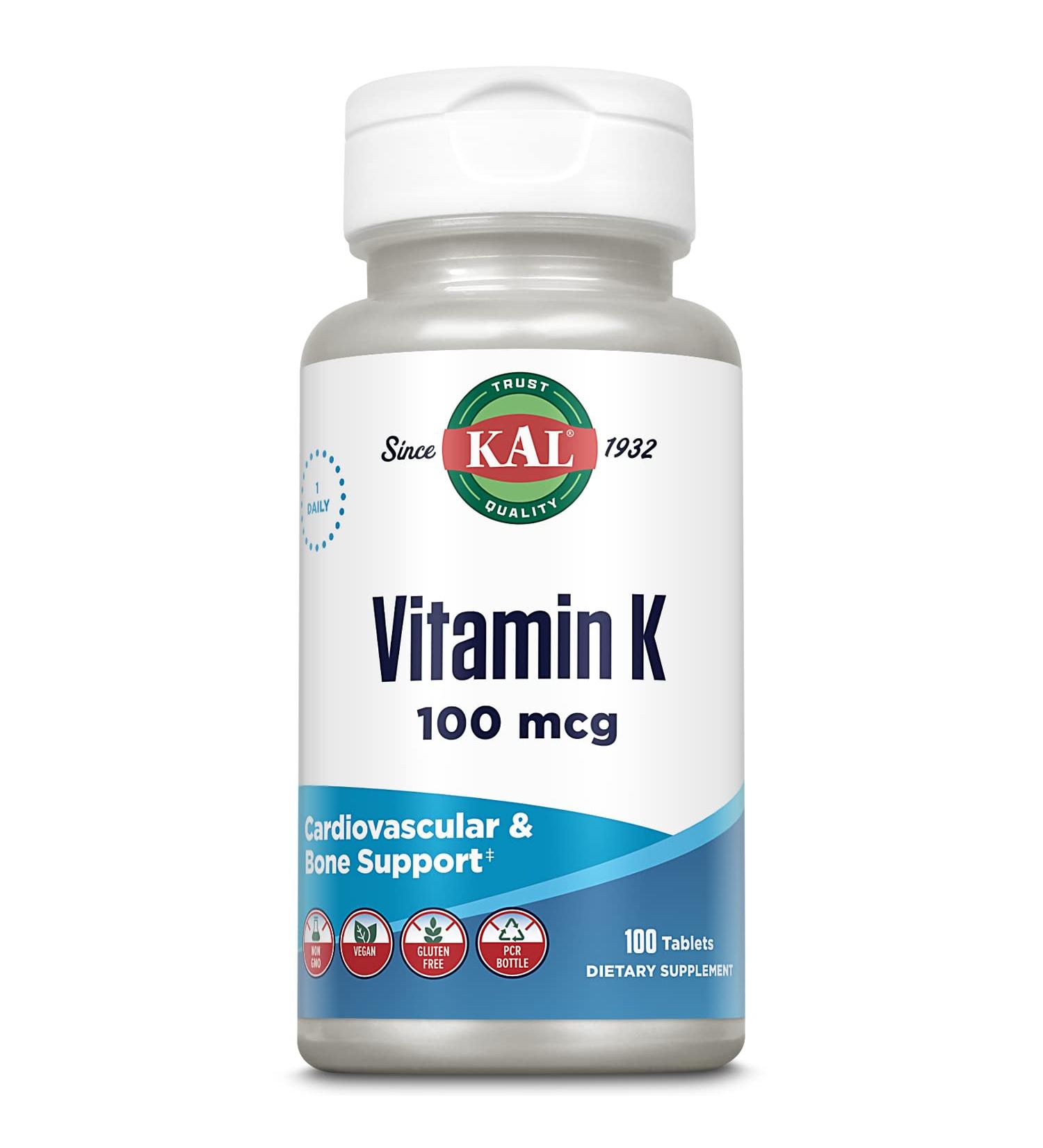 Kal 100 Mcg K1 Tablets, 100 Count