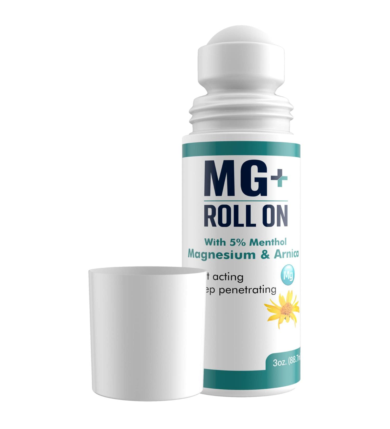 MARS WELLNESS MG+ Cooling Roll on Pain Relief (3 oz) - Fast Acting 5% Menthol & Arnica Roll-On for Aches, Sore Muscles - Magnesium Infused - Topical Pain Relief - 1 Pack - Buy Online on GoSupps.com