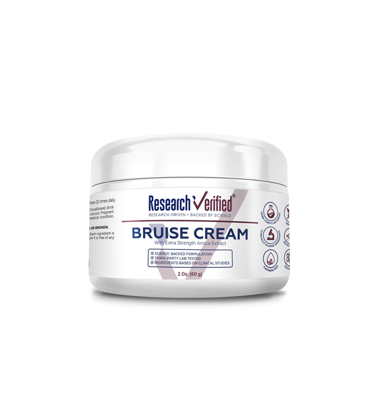 Research Verified Bruise Cream Arnica Lavender & Peppermint Plant-Based Bruise Care & Skin Support 2 Fl. Oz Vegan Non-GMO - Pack of 1 2 Ounce (Pack of 1) - Buy Online on GoSupps.com