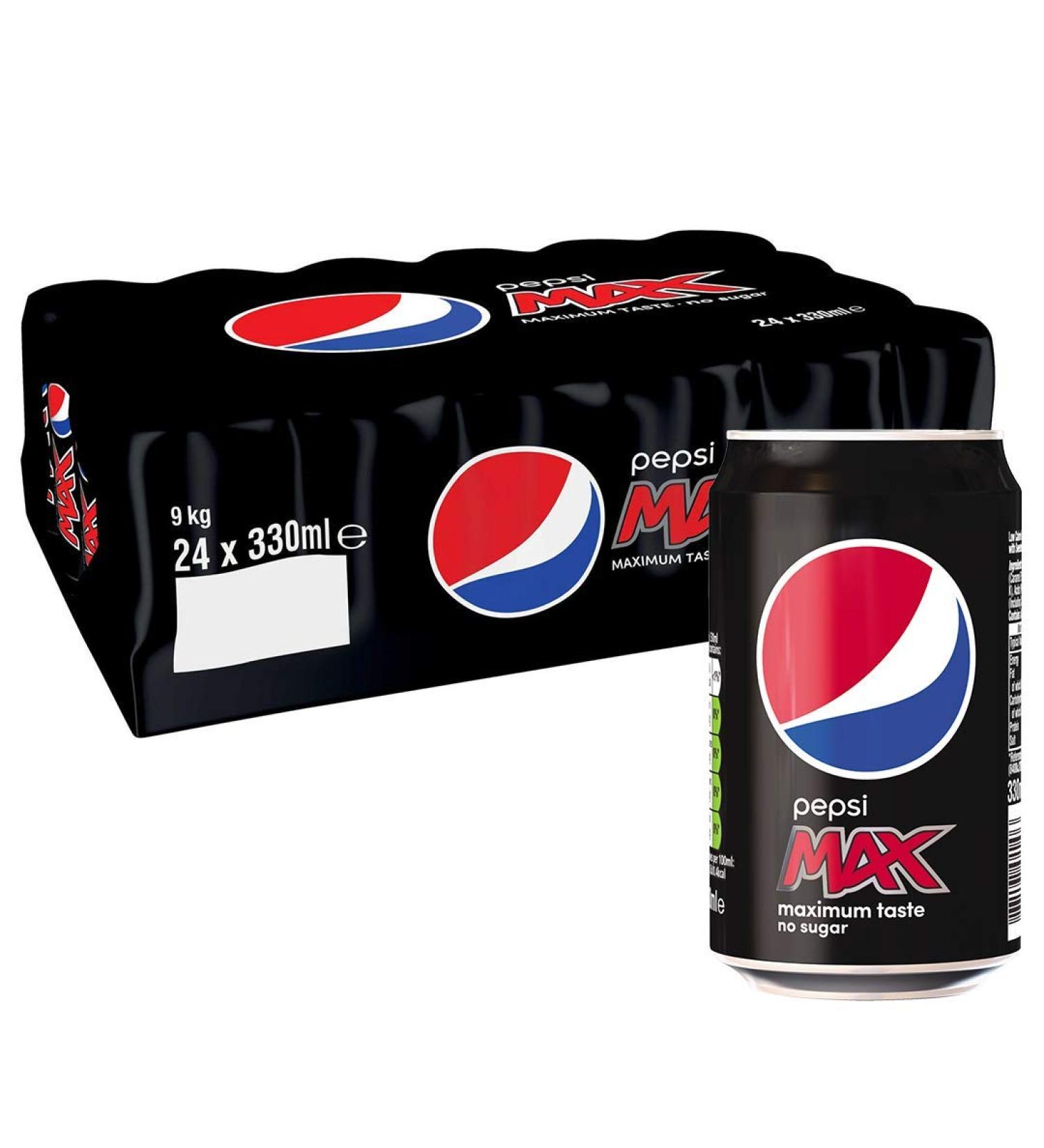 Pepsi Max Zero Sugar - 24 cans of 330 ml - Buy Online on GoSupps.com