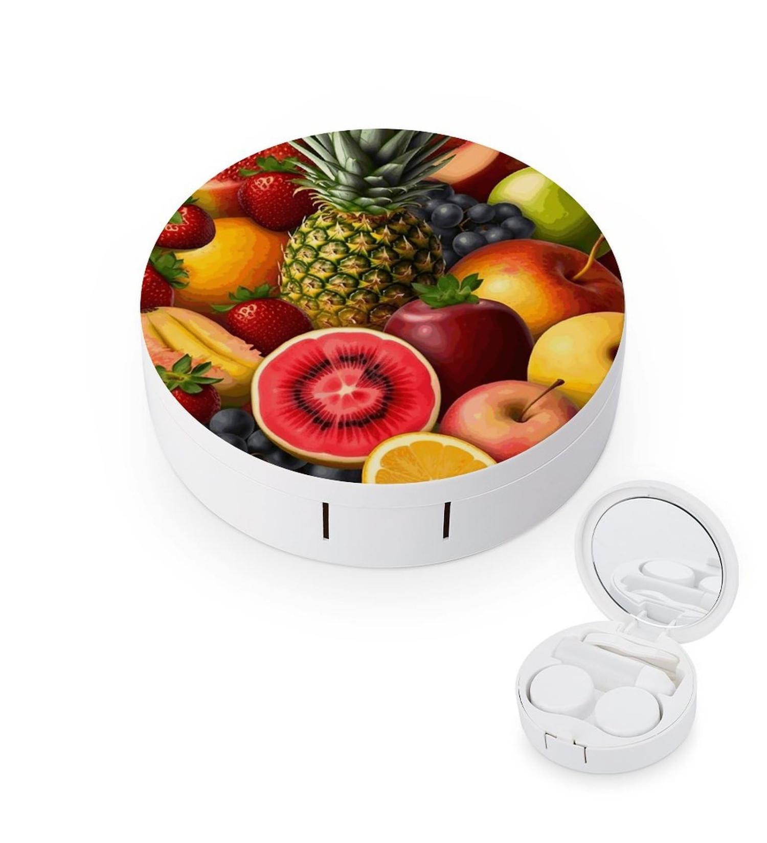 Fresh Juicy Fruits Print Contact Lens Case - Plastic Contact Lens Care Box & Travel Storage Solutions - Buy Online on GoSupps.com