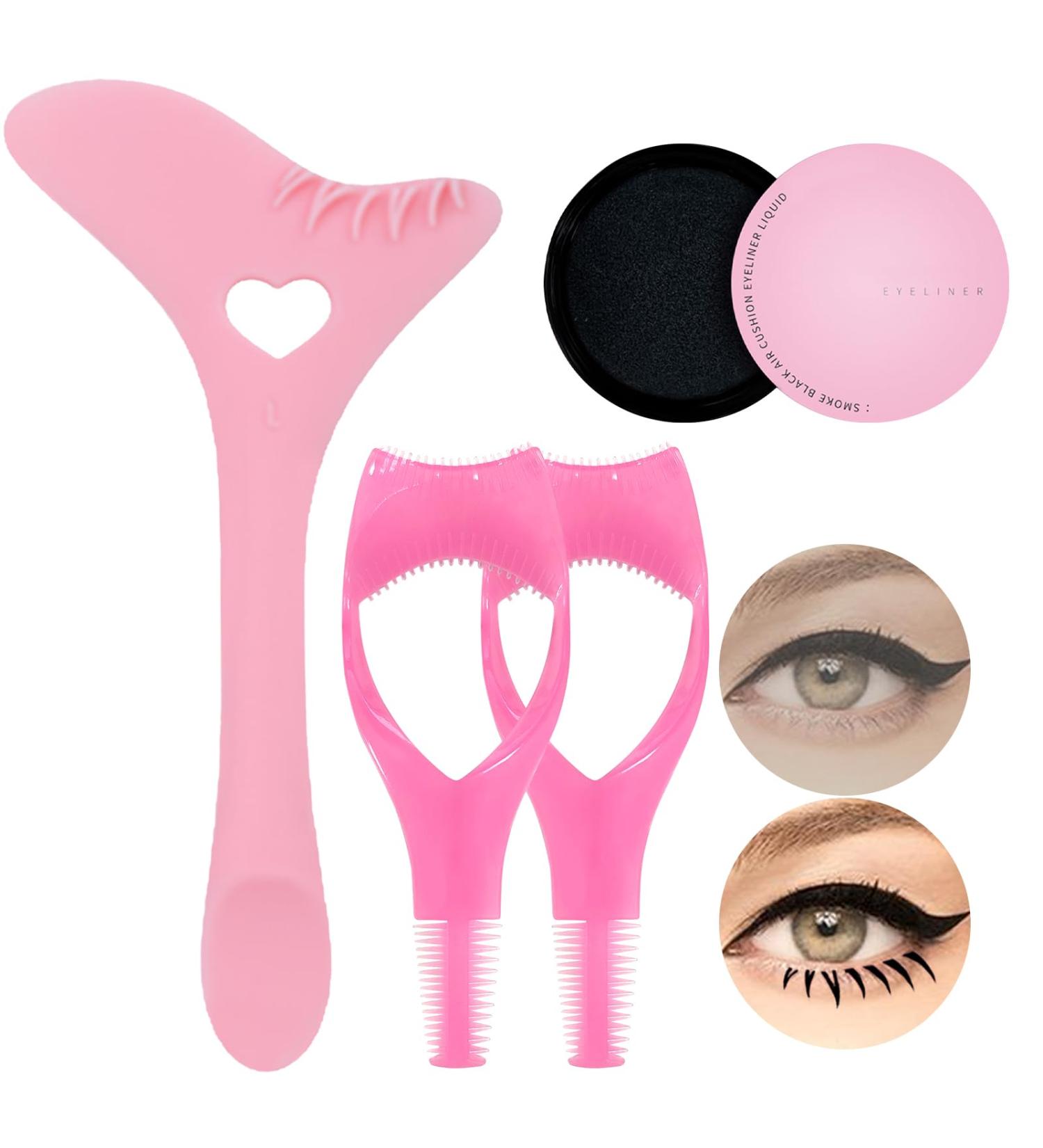 DAGEDA Bottom Lashes Stamps Tool Set - Reusable Eyeliner Stencils for Natural Look Eye Makeup Pink | Perfect for Bottom Eyelashes & Mascara - Buy Online on GoSupps.com