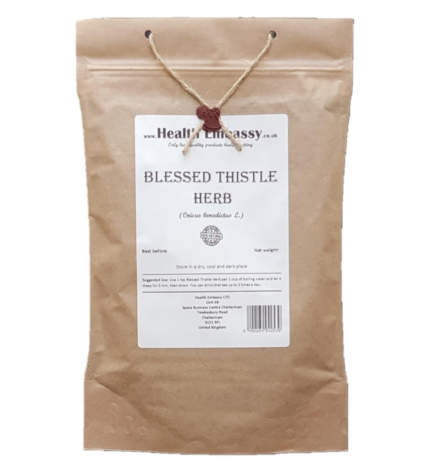  HEALTH EMBASSY Blessed Thistle Grass - Cnicus Benedictus L - Blessed Thistle Herb Health Embassy (100g) - Buy Online on GoSupps.com