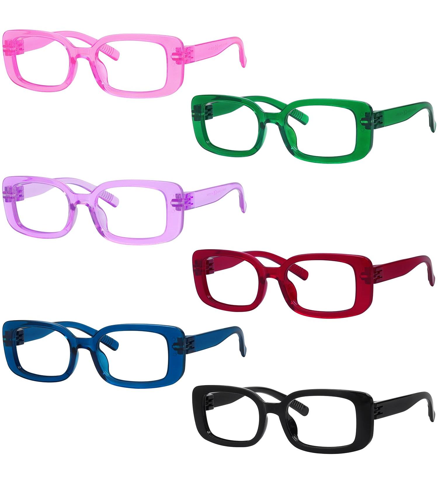 Fancy Screwless Metalless Reading Glasses for Women - 6 Pack with Spring Hinges | +2.00 2.0x Magnification 6 Stylish Colors - Buy Online on GoSupps.com