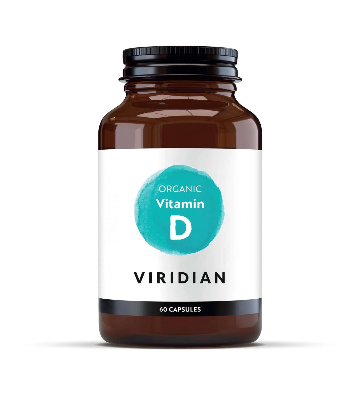 Viridian - Organic Vitamin D2 400IU - 60 Caps | Vegan Formula Sourced from Organic Mushrooms | Contributes to Normal Bones Teeth Muscles & Immunity | Nutritionist Formulated - Buy Online on GoSupps.com