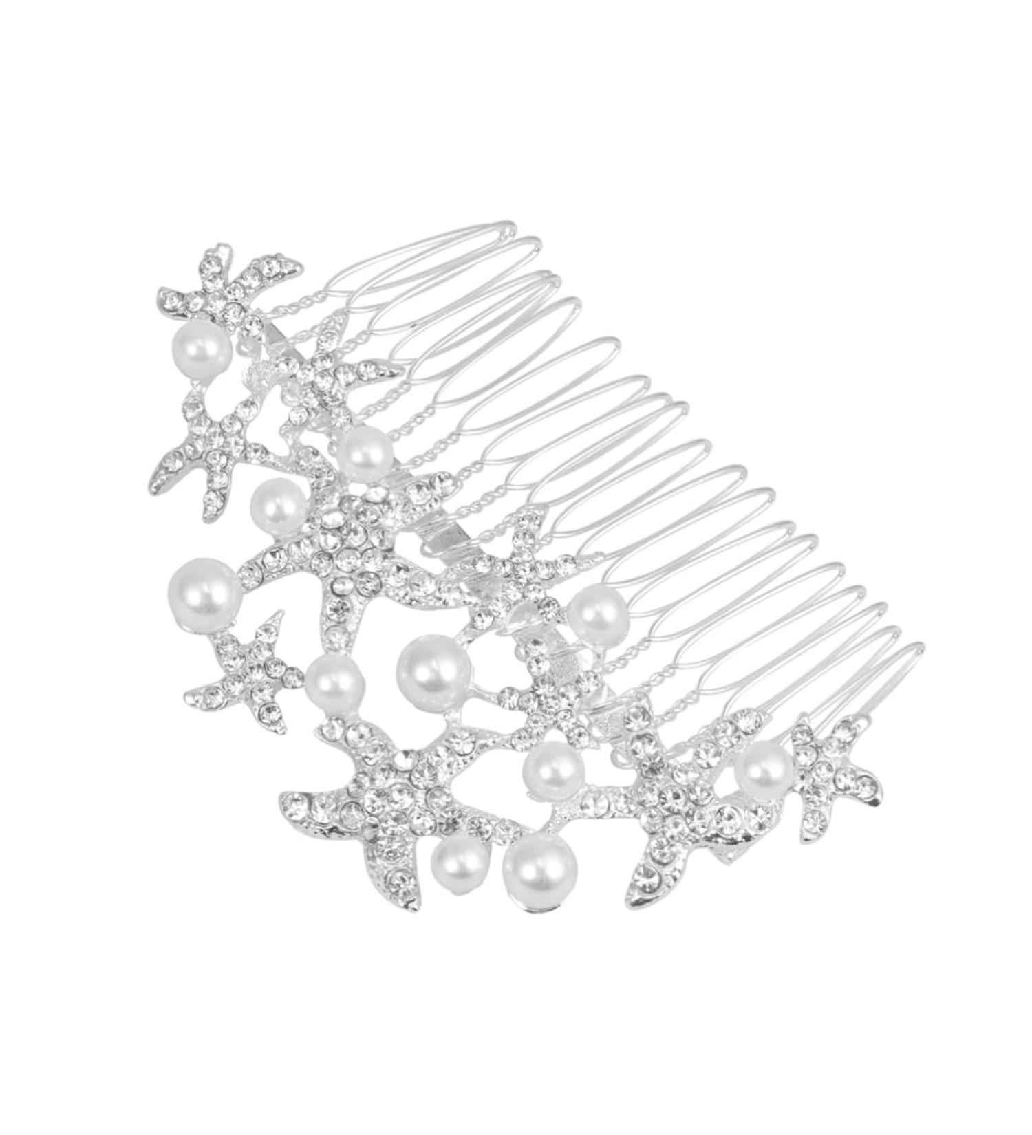 DOITOOL Tiara Wedding Hair Comb Pearl Hair Comb Bridal Headdress Wedding Headpiece Bride Alloy Hair Accessories - Buy Online on GoSupps.com