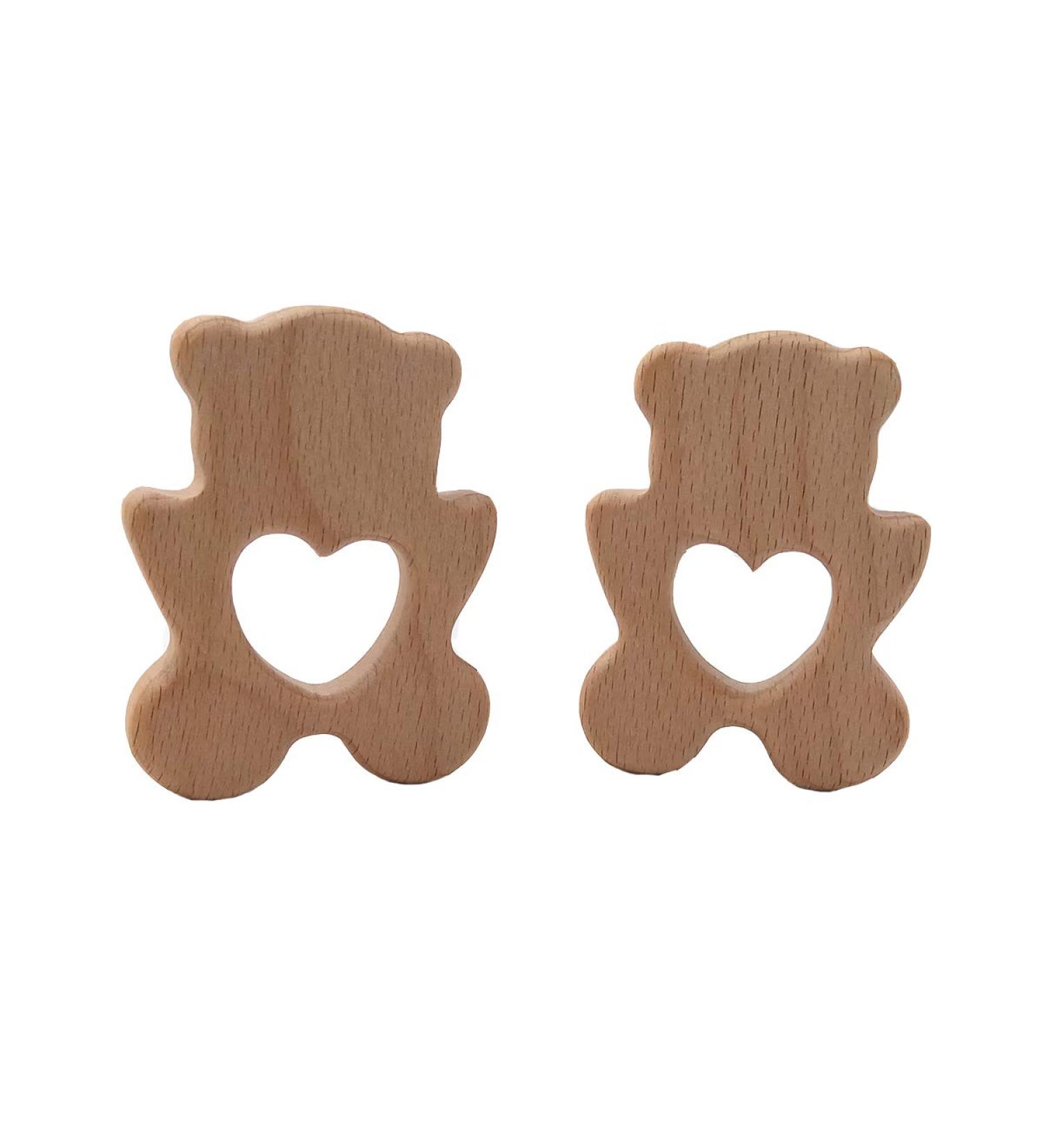 Alenybeby 2pcs Wooden Polar Bear Nursing Necklace - Handmade Beech Pendant for Kids | Natural Animal Shape Accessories - Buy Online on GoSupps.com