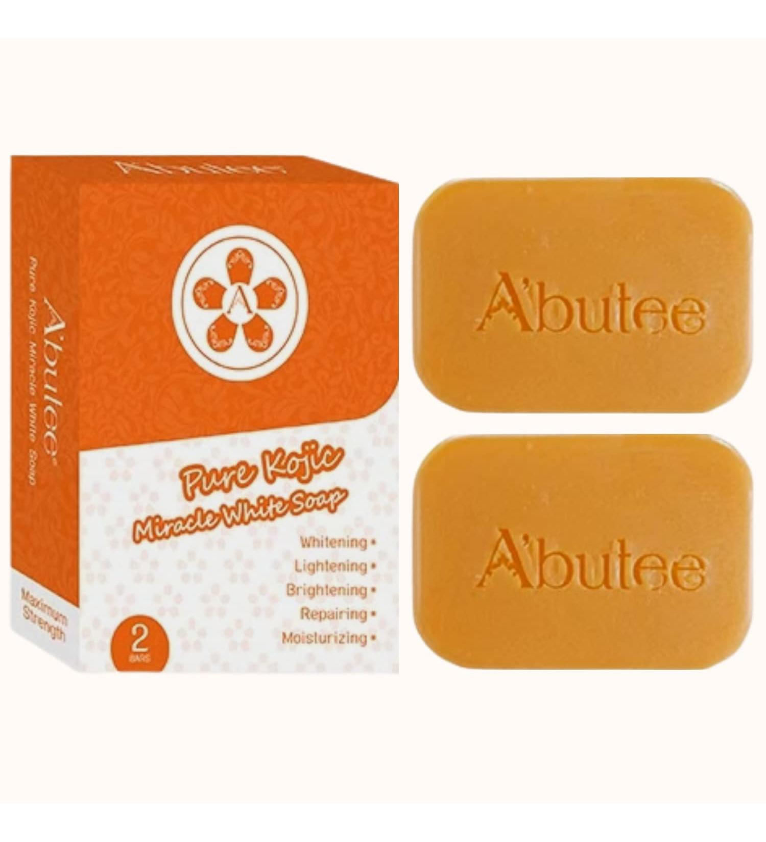 ARBUTEE Pure Kojic Acid Soap | Maximum Strength Skin Brightening for Even Tone & Radiance - No SLS No Paraben Cruelty-Free (2 Bars & Mesh - Buy Online on GoSupps.com