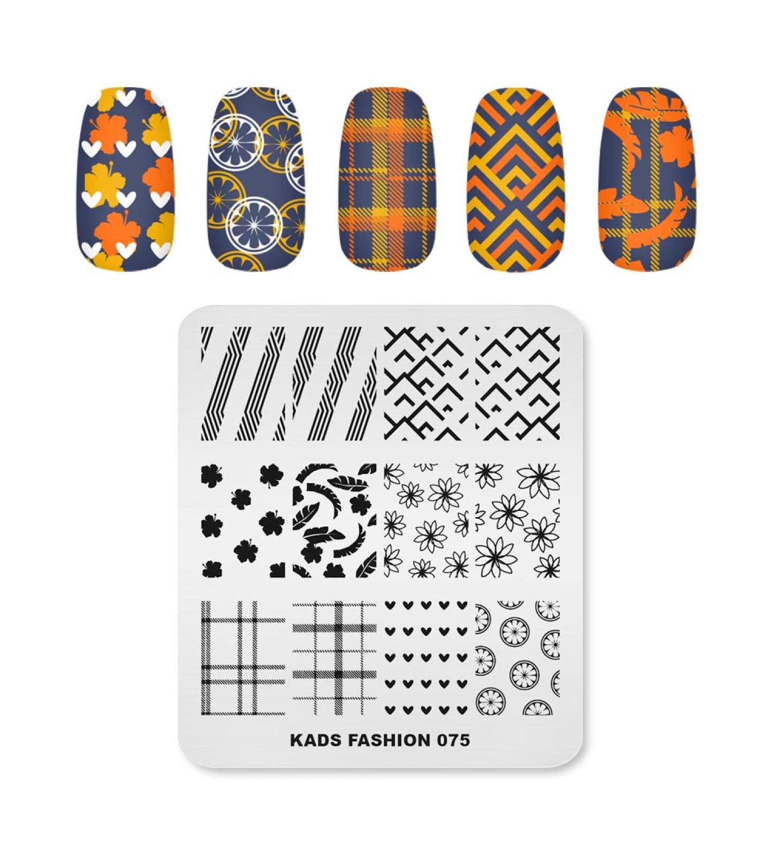 Alexnailart Nail Stamping Plate - Fashion 075 | Premium Nail Art Transfer Stencils for DIY Manicure - Buy Online on GoSupps.com