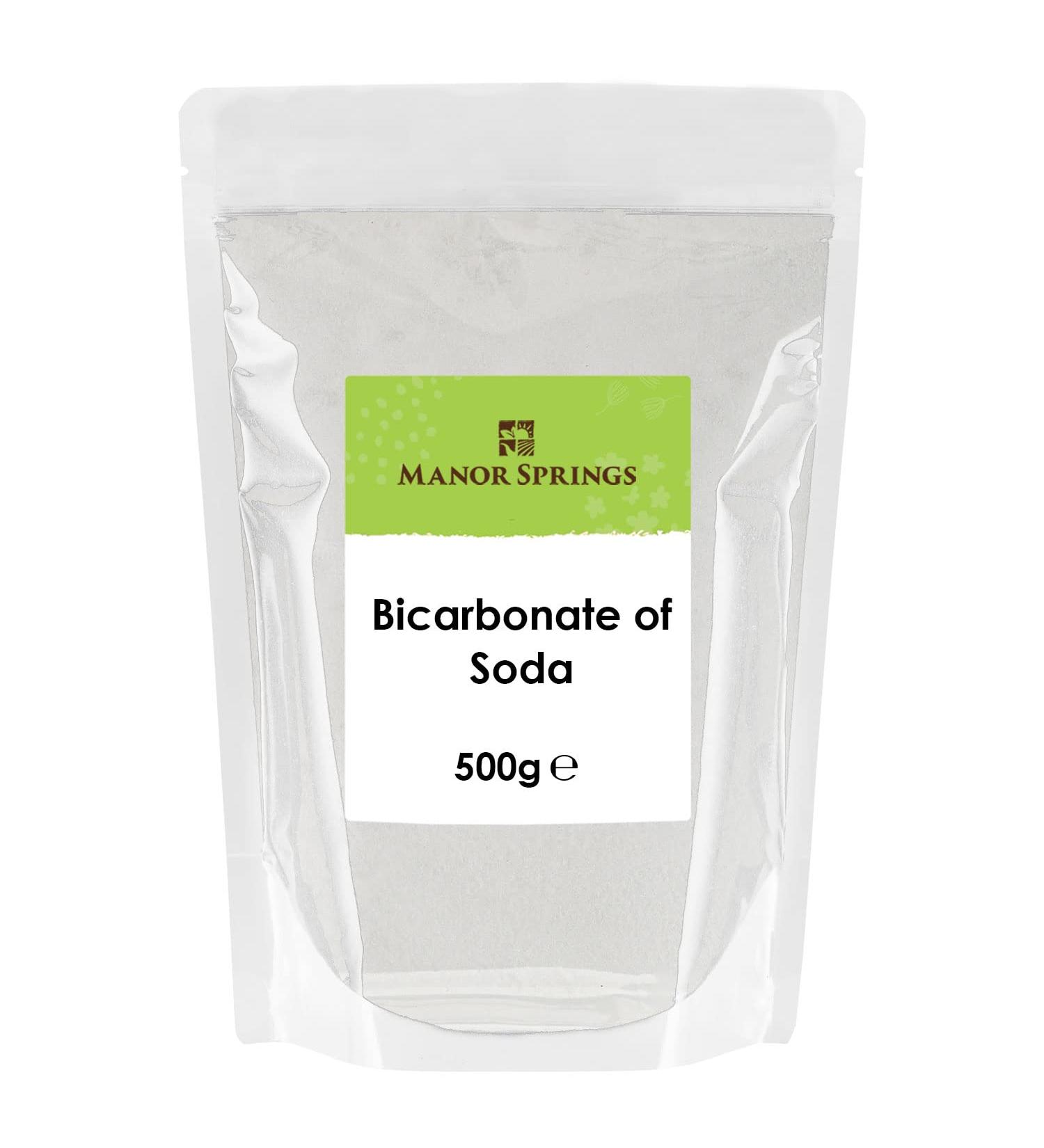 Baking Soda Sodium Bicarbonate 500g by Manor Springs - Pure Baking Soda for Baking Cleaning Bath Bombs