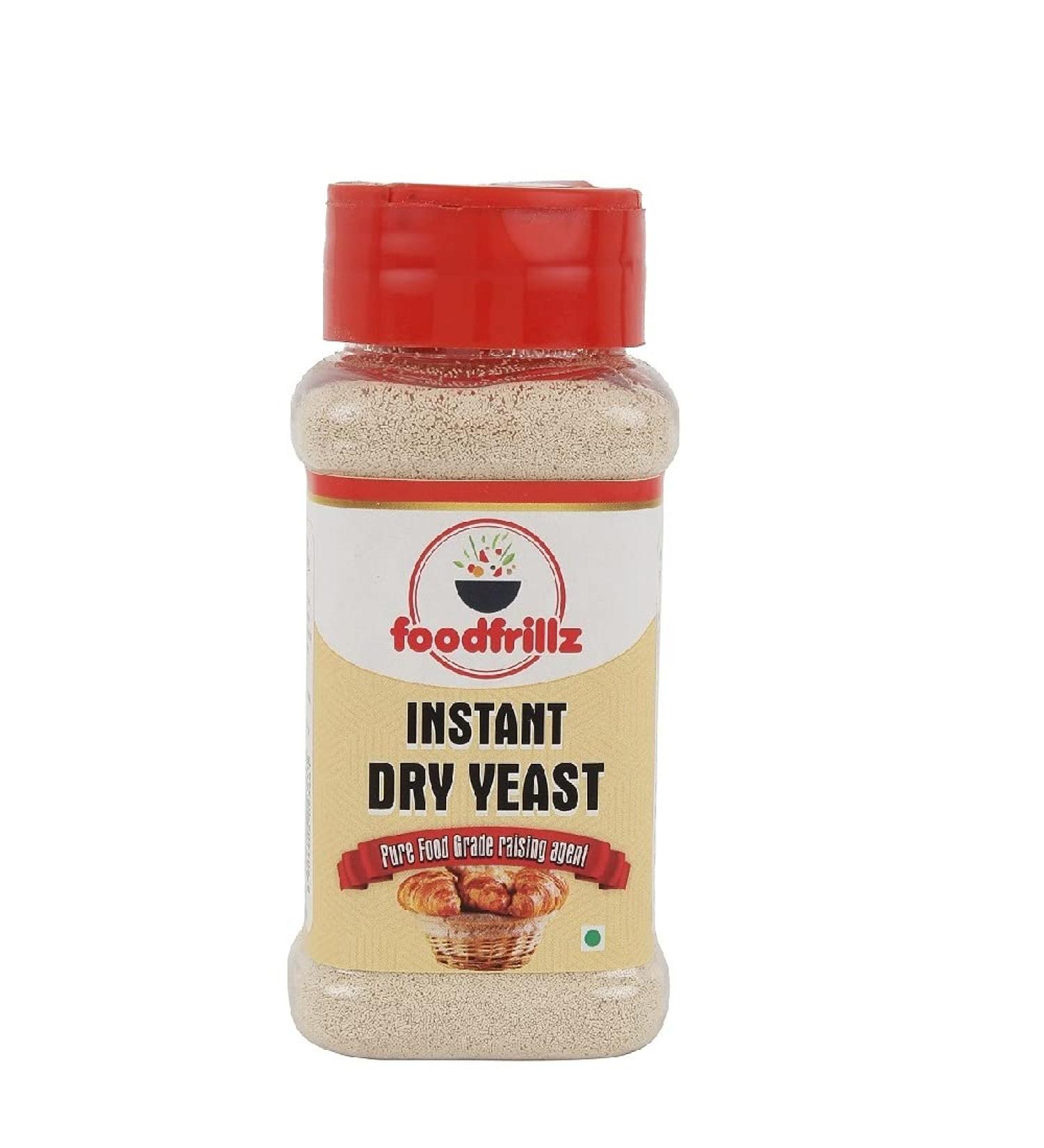 Foodfrillz Instant Dry Yeast 100g - Active Dry Yeast for Baking & Dough Raising - Buy Online on GoSupps.com