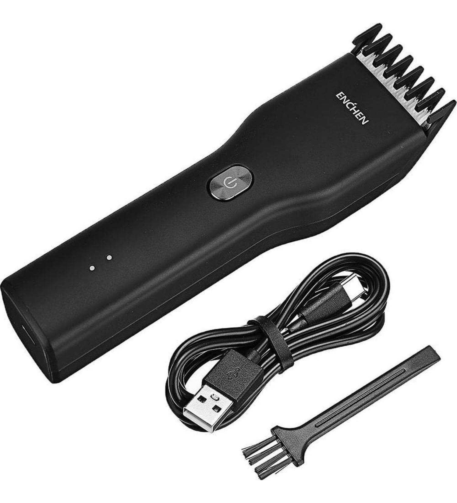 Enchen Boost USB Electric Haircocks two-speed ceramic cutters hair fast-charging hair cutter children hair clipper (black)