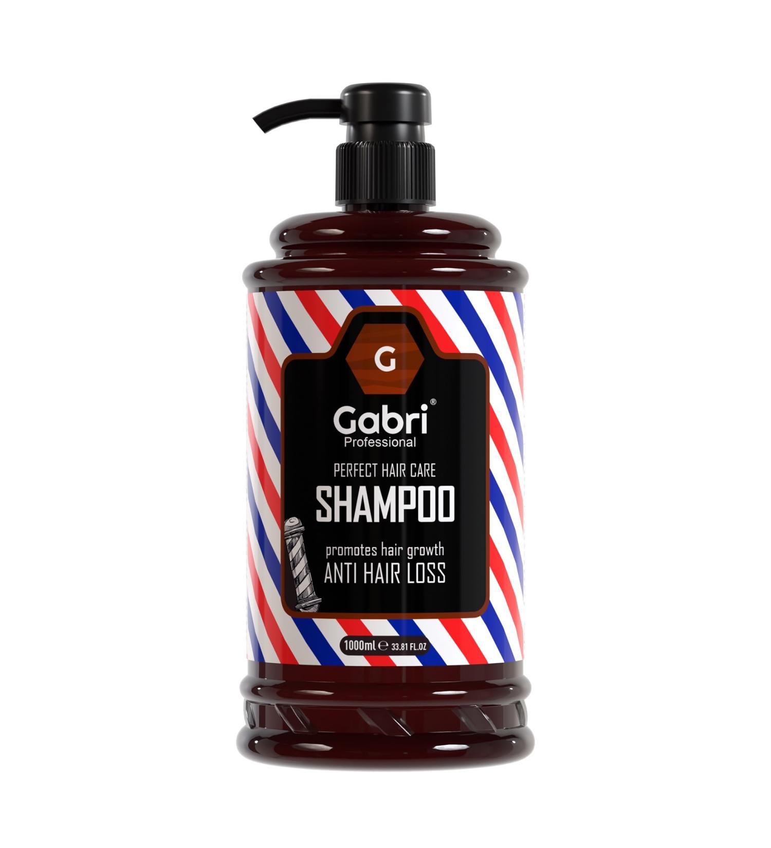 Gabri ANTI HAIRLOSS Perfect Anti-Hair Loss Shampoo Experience the Barber Shop Charm with our Care Shampoo for Strong and Shiny Hair 1000 ml (1 piece) - Buy Online on GoSupps.com
