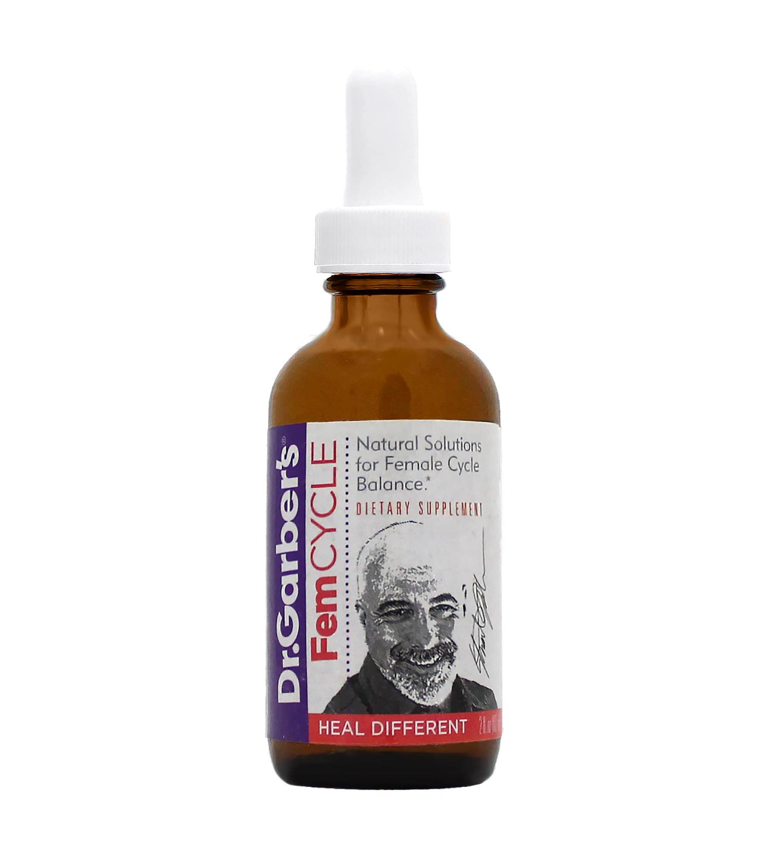Dr. Garber's Natural Fem Cycle Drops - Hormone Balance & PMS Relief - 60ml Gemmotherapy Supplement - Buy Online on GoSupps.com