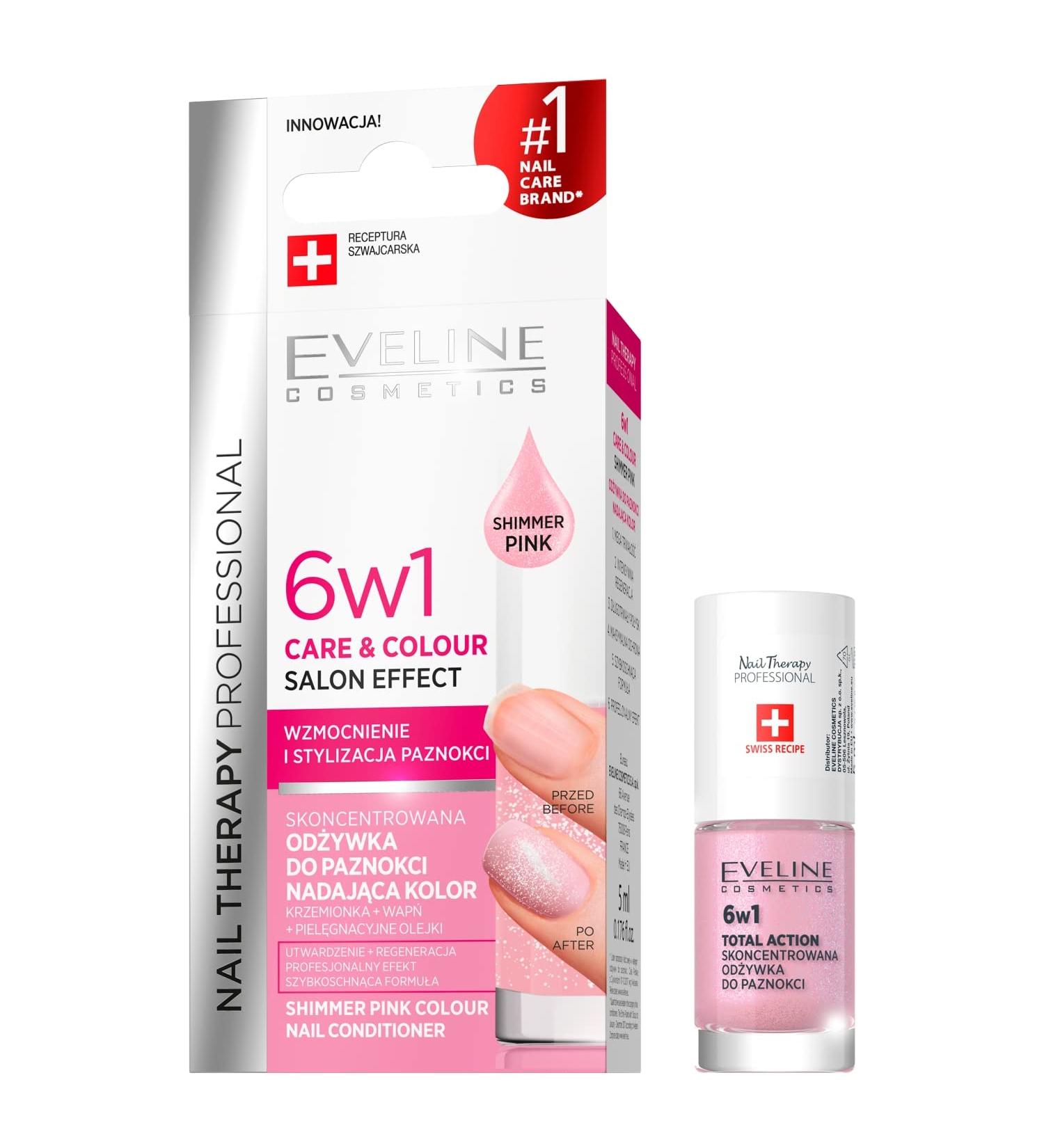 Eveline Cosmetics Nail Therapy Professional Care And Colour Shimmer Pink 12ml - Buy Online on GoSupps.com