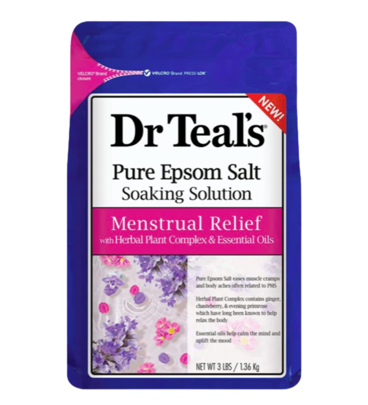 Menstrual Relief Pure Epsom Salt with Herbal Plant Complex & Essential Oils-3 lbs