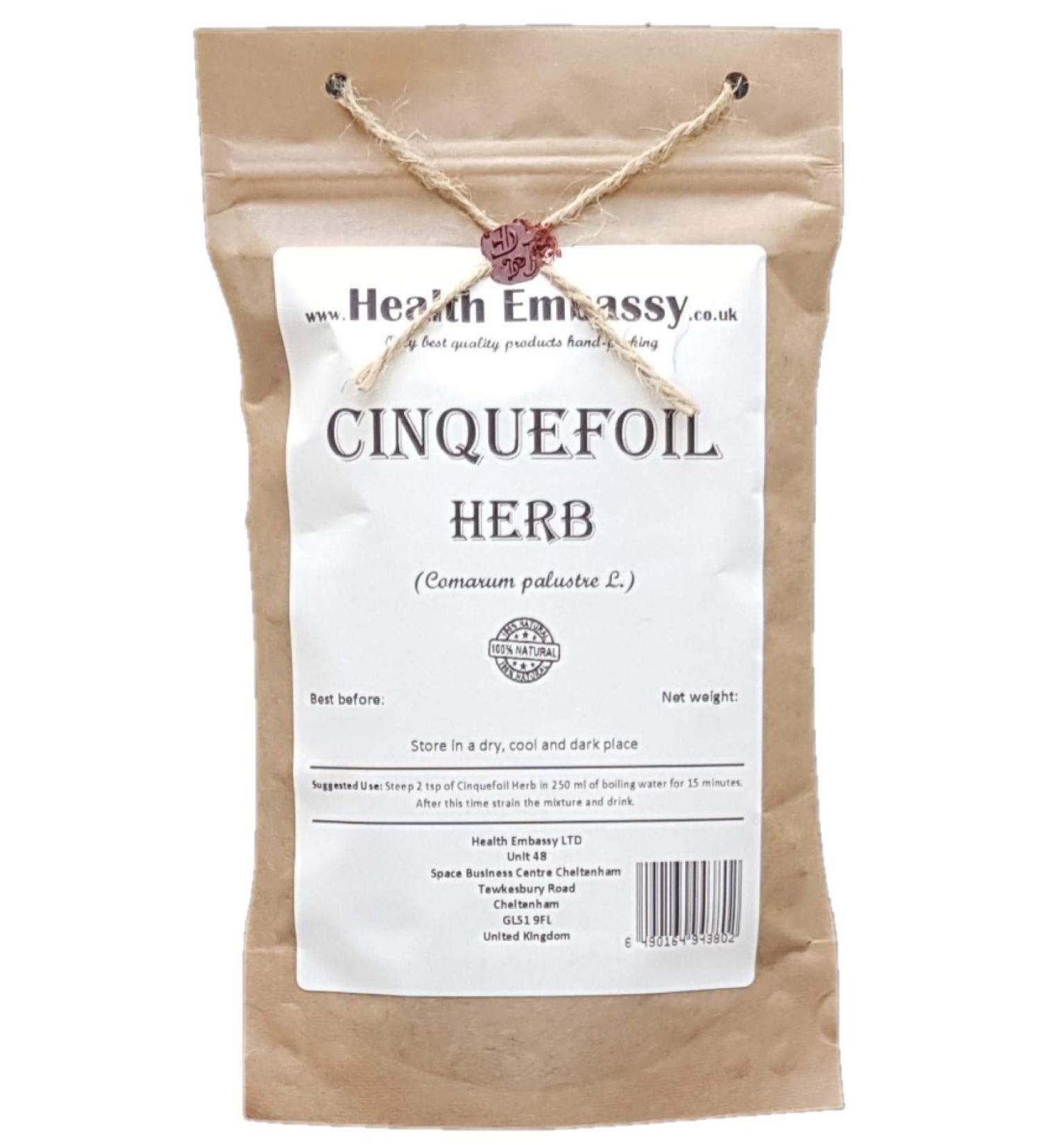 Cinquefoil Herb Tea | Comarum Palustre | Potentille Des Marais Herbe Tisane Health Embassy (100g) - Buy Online on GoSupps.com