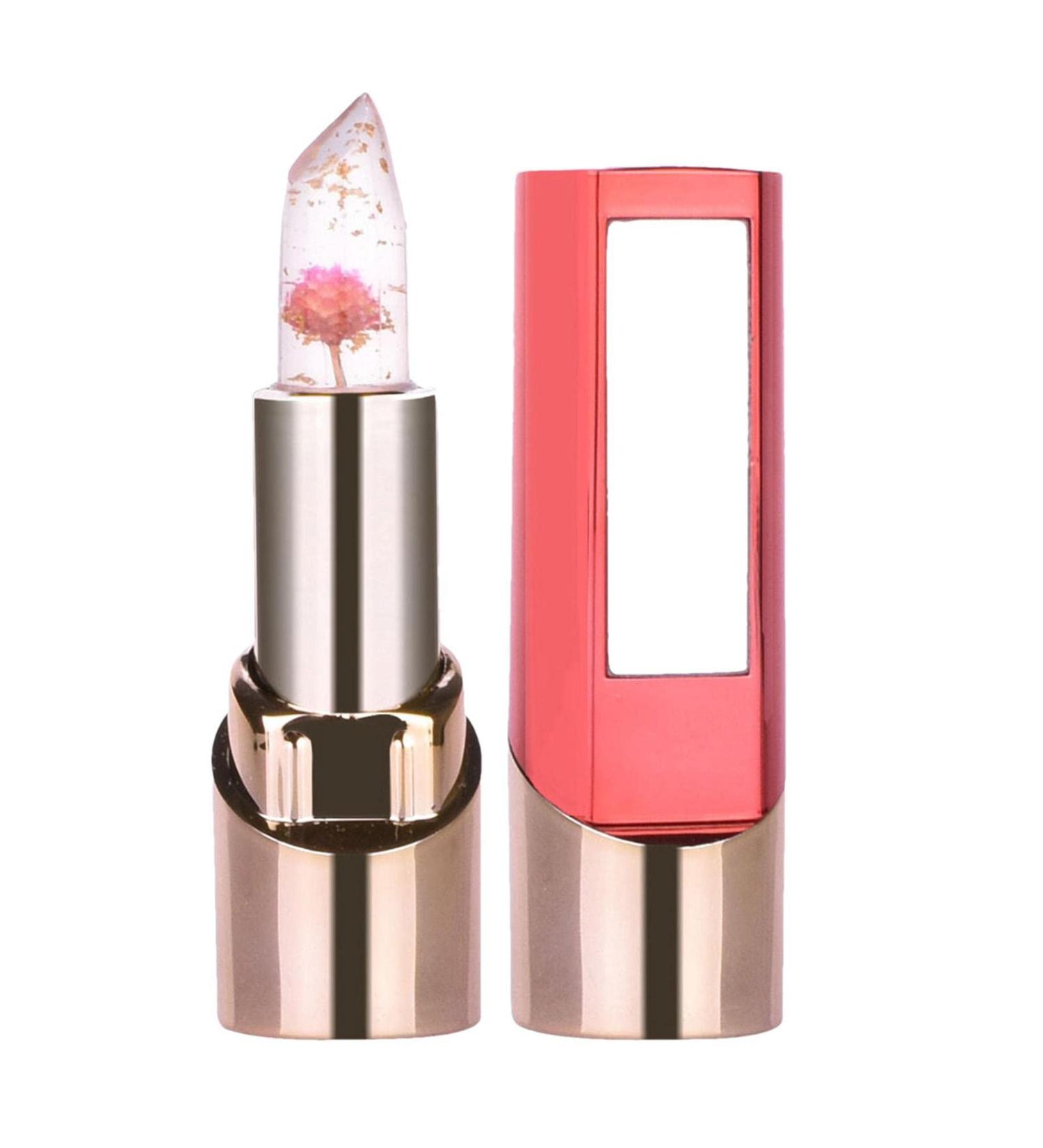 Crystal Flower Magic Lipstick with Gold Foil - Long Lasting Nourishing Lip Gloss for Date, Party, Halloween & Prom - Buy Online on GoSupps.com