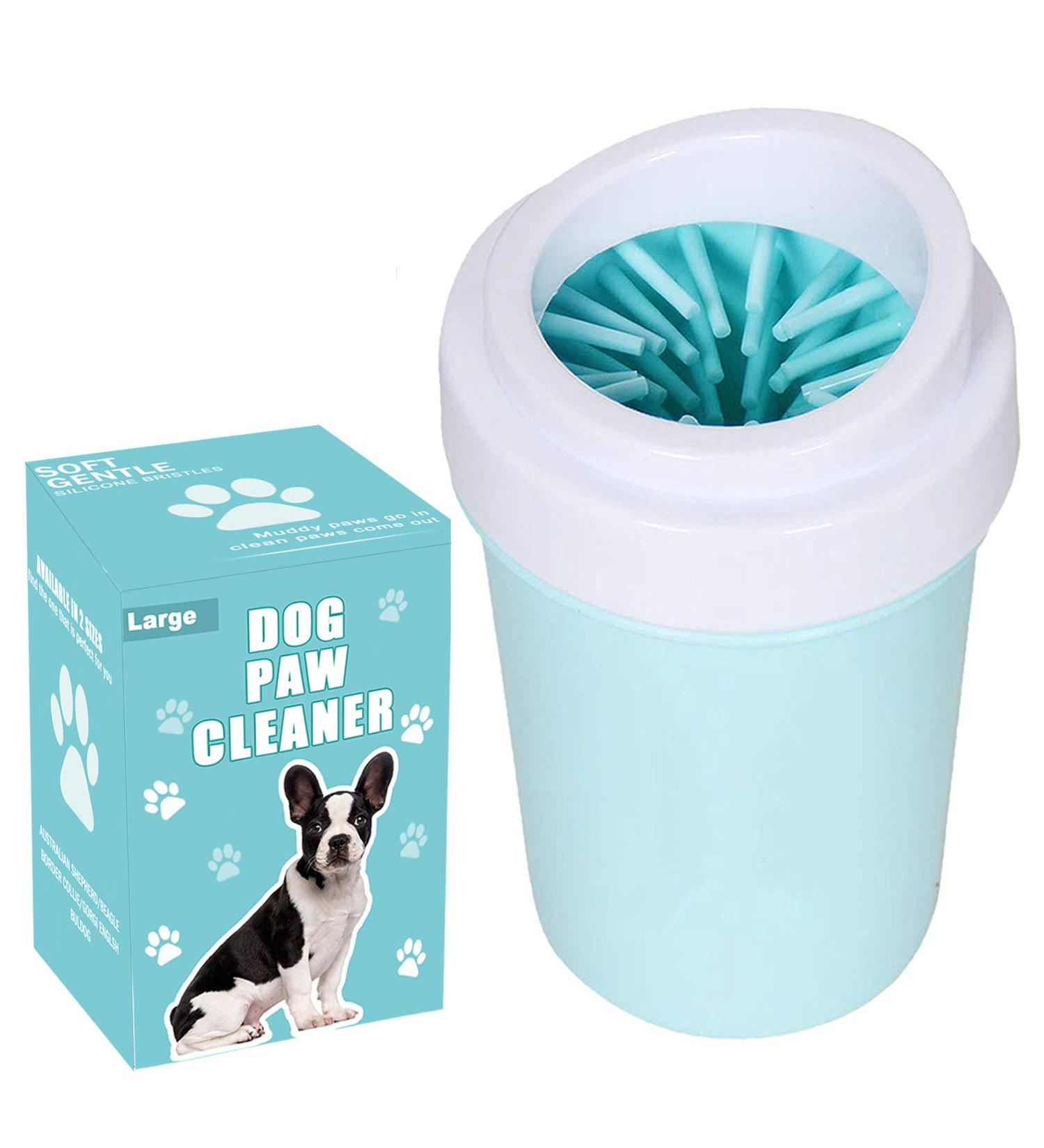 bealy Large/Petite Dog Paw Cleaner Cup - Portable Dog Foot Washer with Silicone Washers in Blue/Green - Easy-to-Use and Handy Dog Paw Washer - Nice Packaging - Buy Online on GoSupps.com