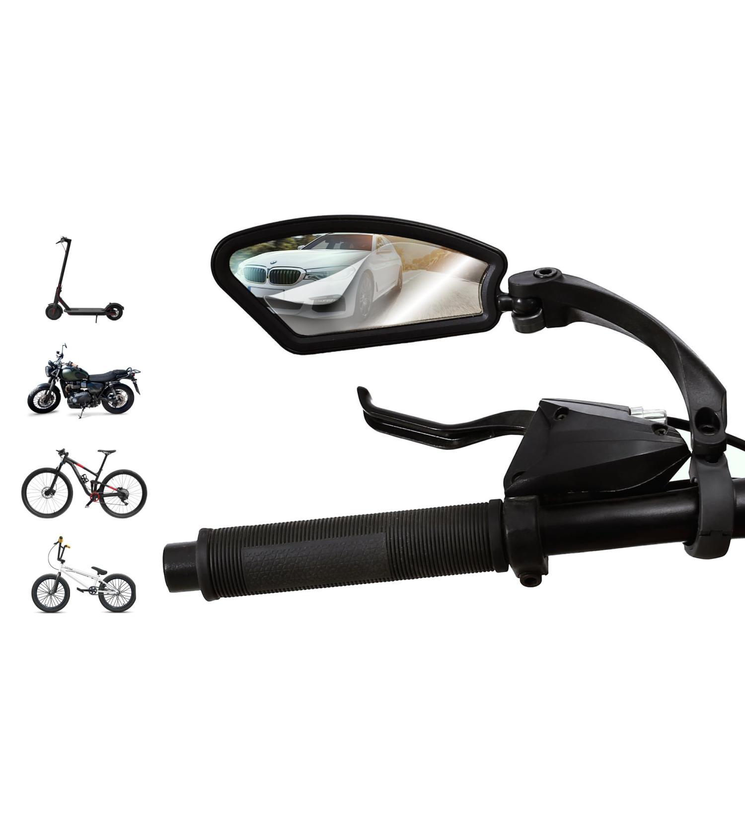 Pedal Heroes Foldable Bike Mirror with Cleaning Cloth & Bag | Stable Handlebar Rear Mirror for E-Bikes - Buy Online on GoSupps.com
