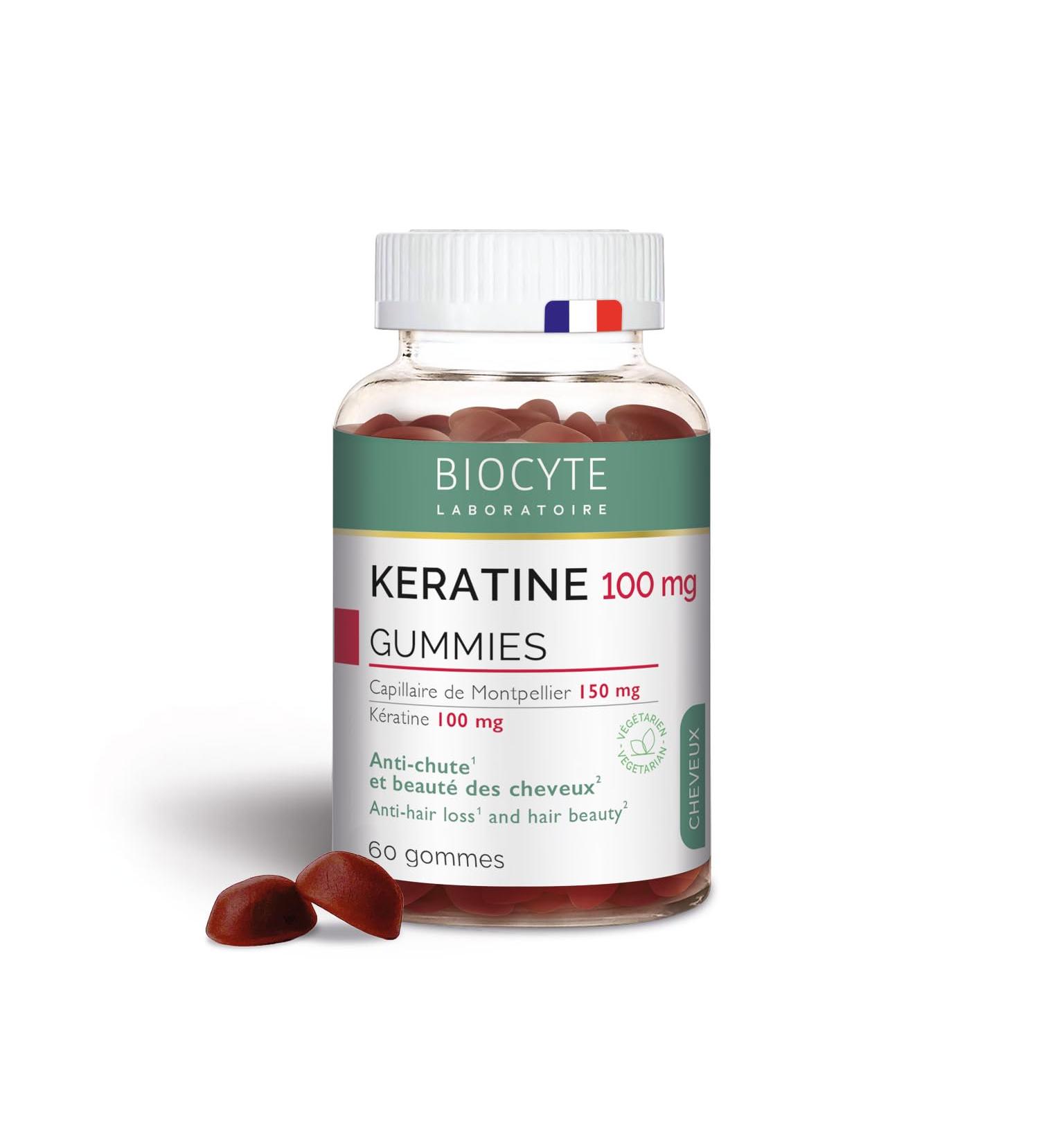 BIOCYTE Keratin Gummies - Anti-Hair Loss and Beauty Dietary Supplement - Keratin Vitamin E Zinc Selenium Biotin - 60 Gums - 30 Days - Buy Online on GoSupps.com
