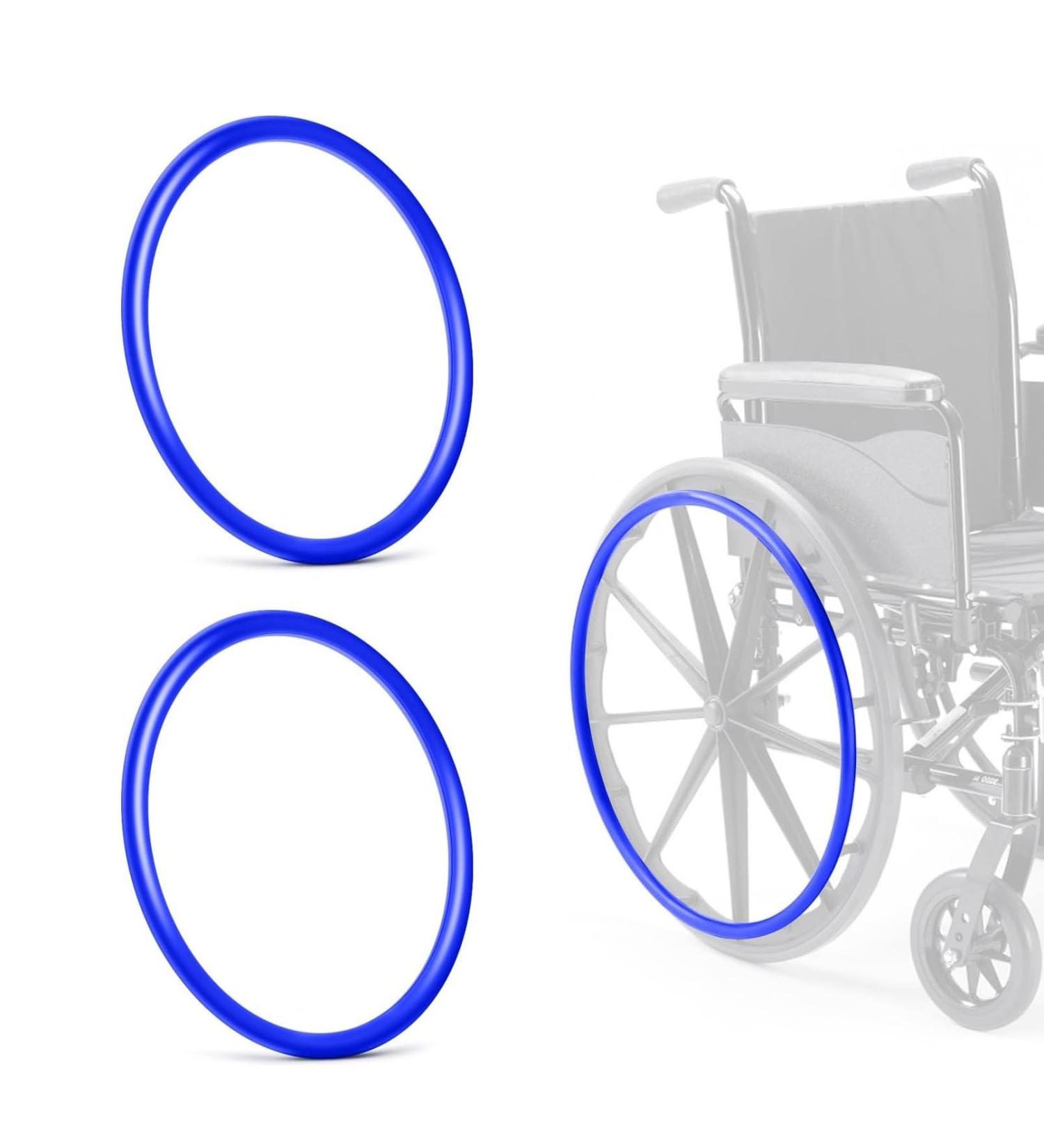 22/24inch Wheelchair Cover 1 Pair Non-Slip Wear-Resistant Wheelchair Rear Hand Push Protective Cover Silicone Wheelchair Rear Wheel Grips Cover for Wheelchair Wheels(Blue 22in) 22in Blue - Buy Online on GoSupps.com
