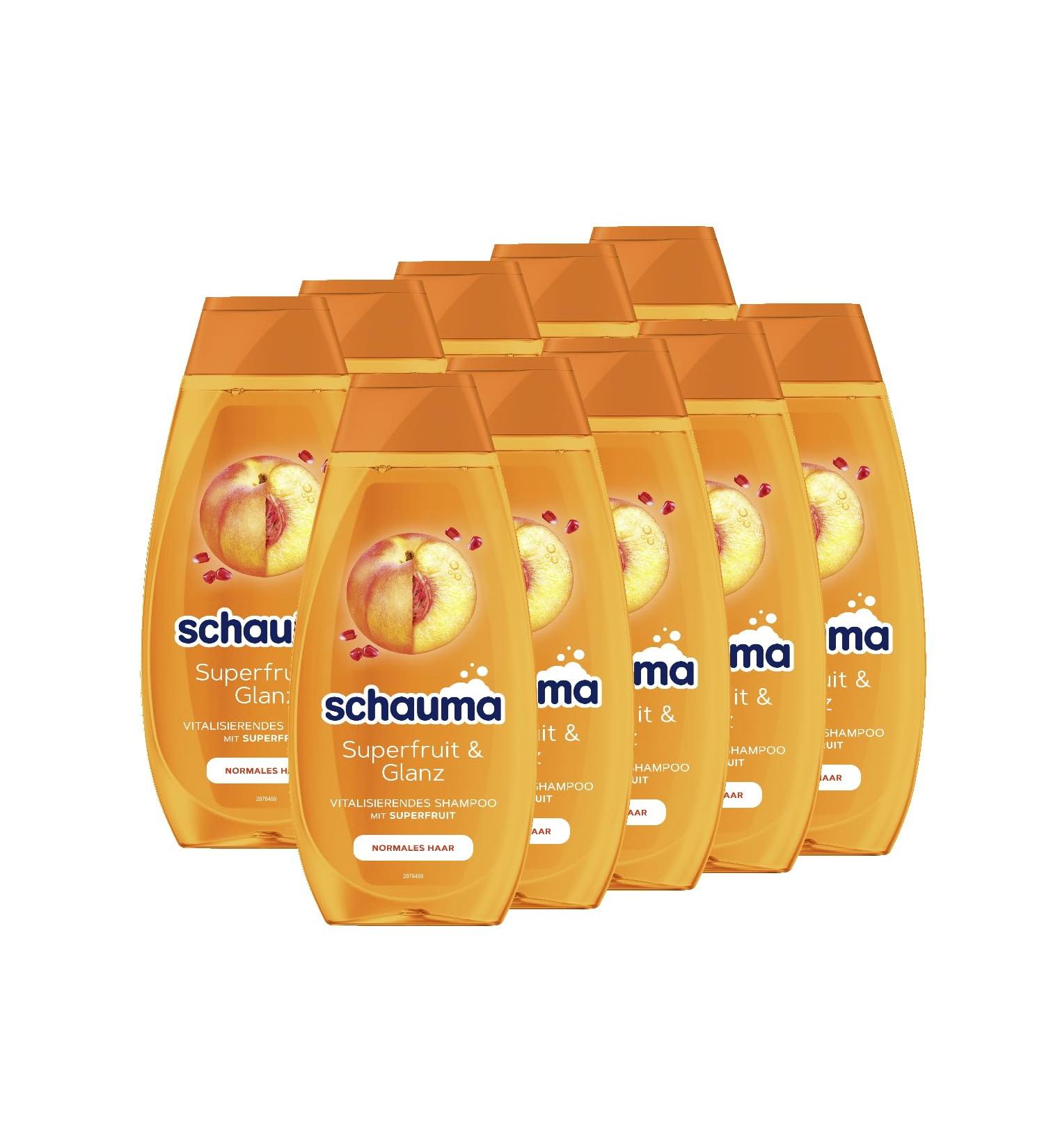  Schauma Schauma Schwarzkopf Superfruit & Shine Revitalizing Shampoo (10 x 400 ml) - Strengthens Normal Hair - With Superfruit Extract - Buy Online on GoSupps.com