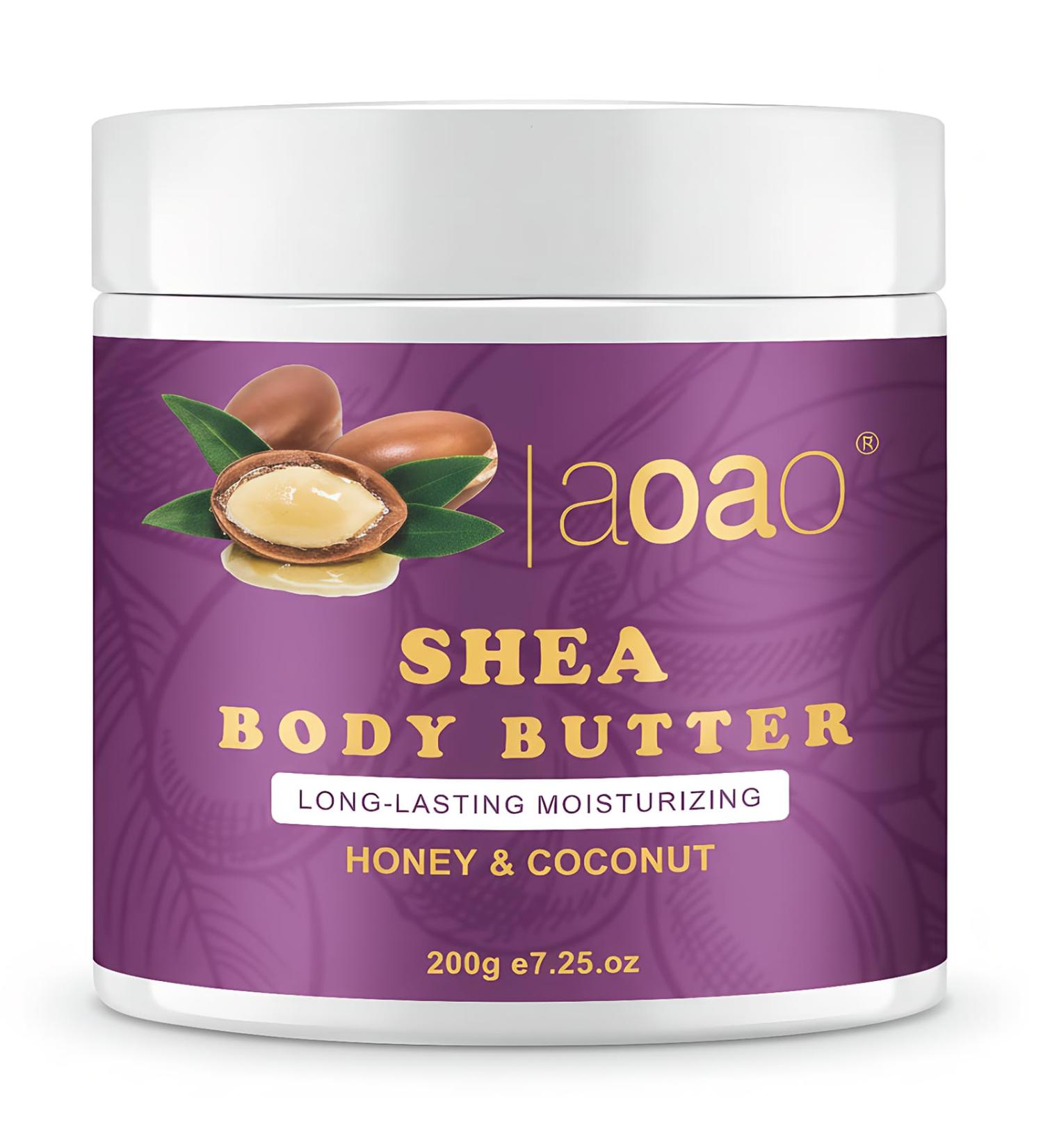 AOAO Shea Body Butter for Stretch Marks Pregnancy with Honey & Coconut - Shea Butter Body Balm & Body Butter for Pregnant Women - Hypoallergenic Nourishing Body Moisturizer (Shea Butter) - Buy Online on GoSupps.com