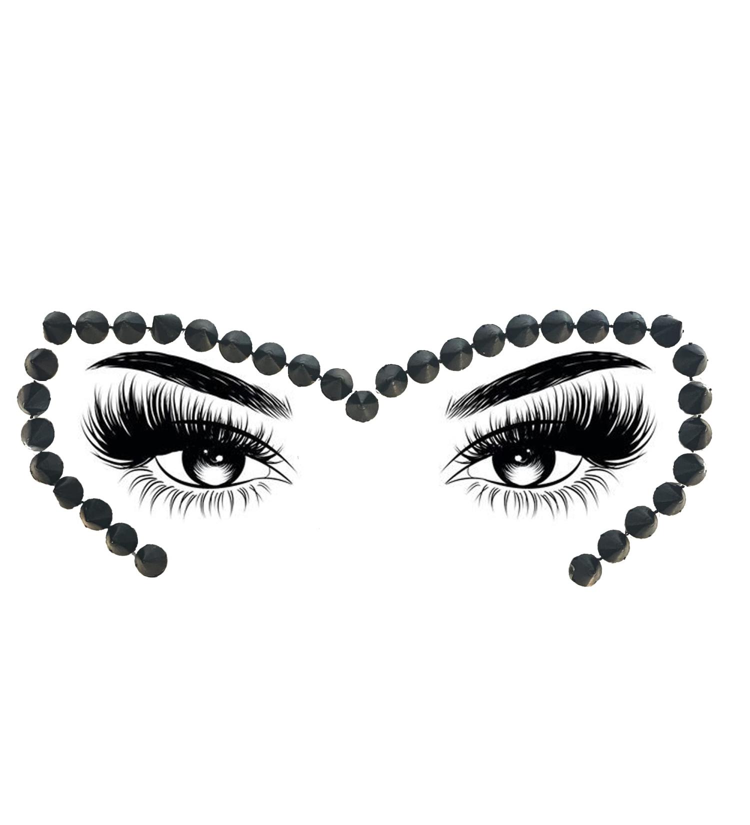 Sasswear Black Face Jewels Spiked Gems Rhinestone Sticker for Festival Raves Parties Goth Costume Medical Adhesive