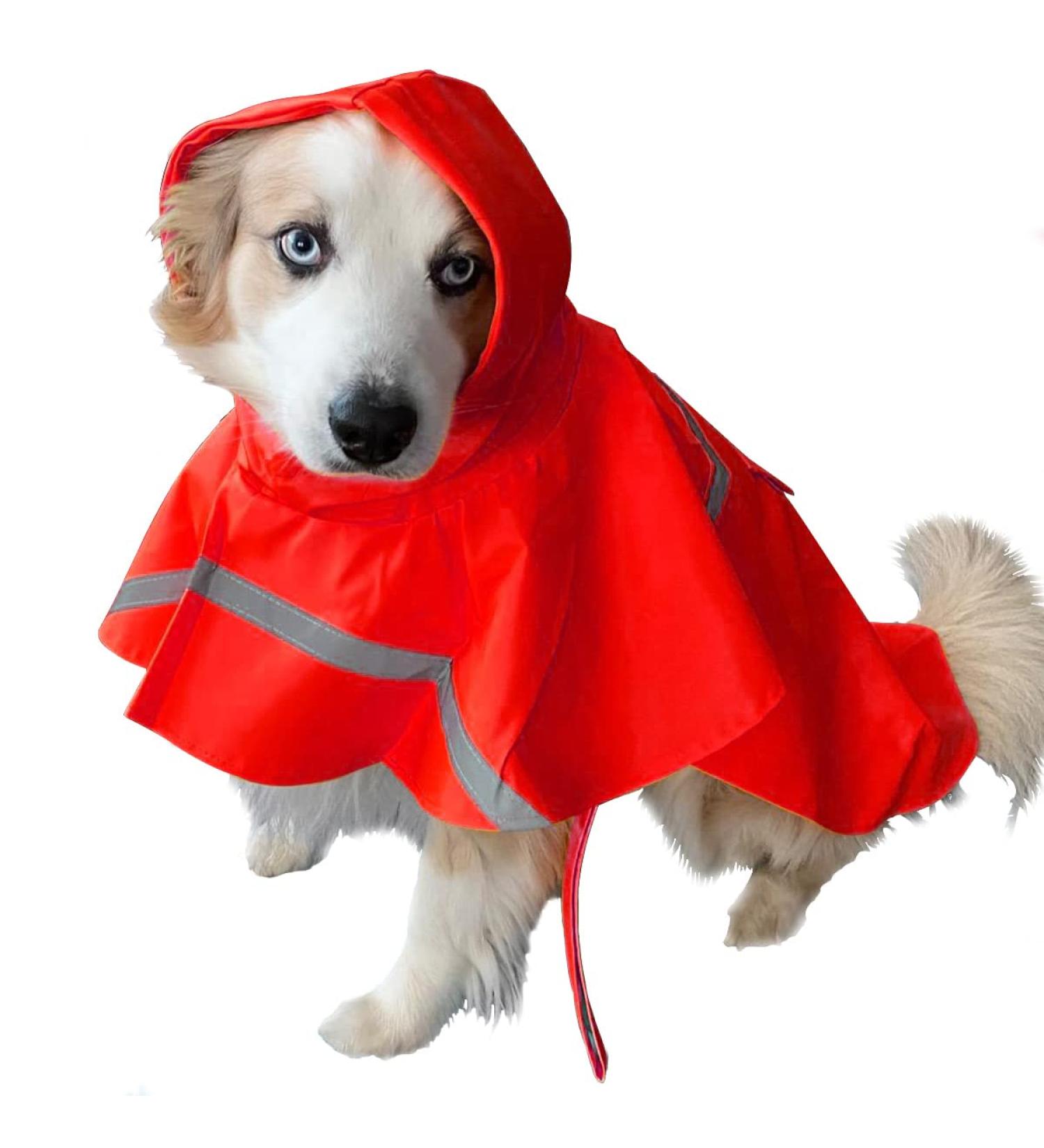 Buy Ocsoso Waterproof Rain Dog Coat - Reflective Light Rain Jacket with Hood for Small & Medium Dogs | Durable Dog Rainwear Protection - Buy Online on GoSupps.com
