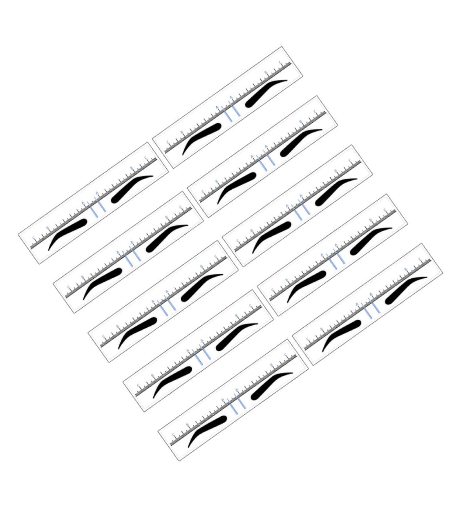  SOLUSTRE SOLUSTRE 10 Pieces Eyebrow Positioning Measuring Stencil Ruler Eyebrow Stamp Stencil Ruler Stirrups DIY Eyebrow Trimmer Disposable PVC - Buy Online on GoSupps.com