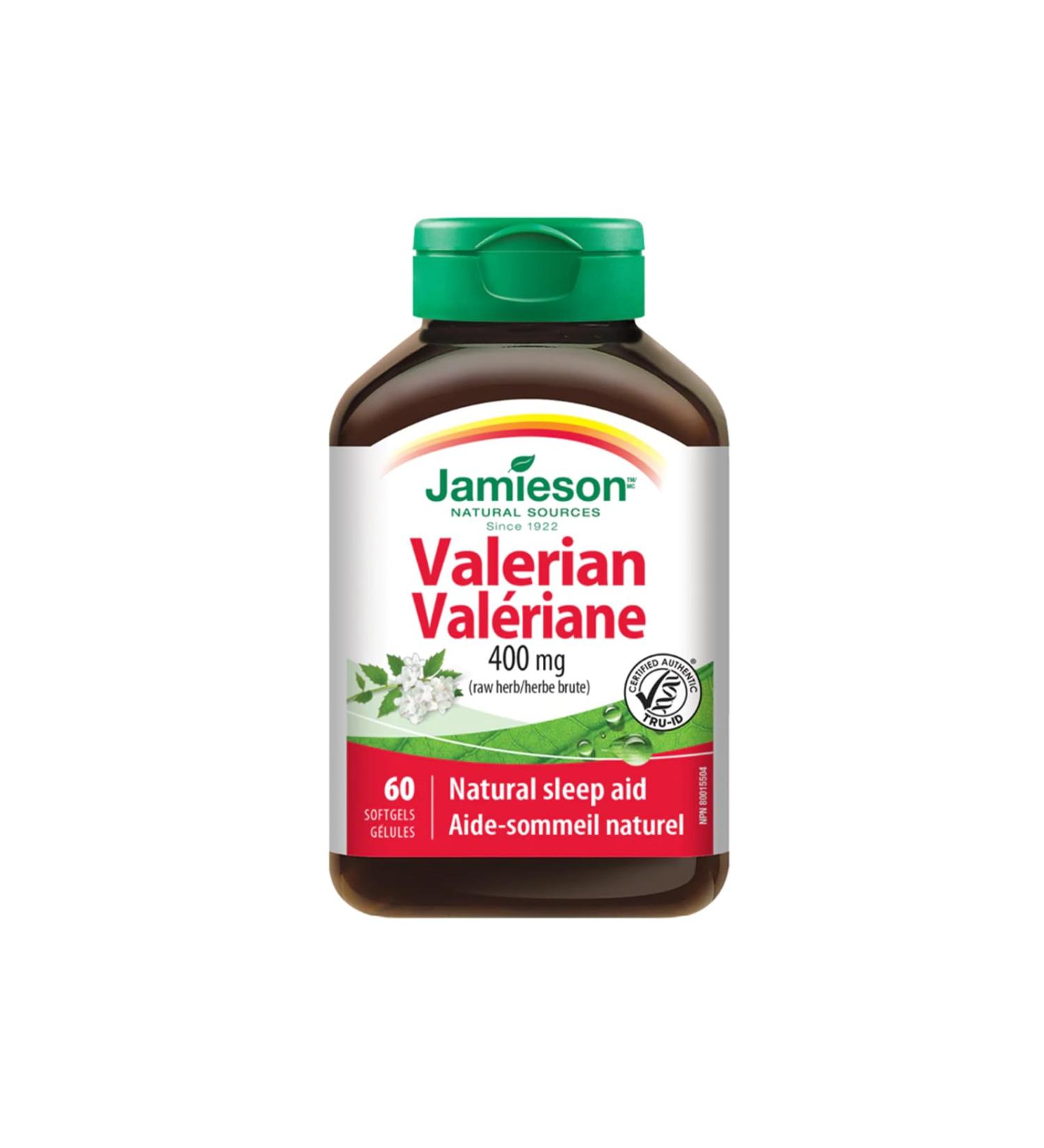 Jamieson Valerian Root 400mg 60 Softgels - Buy Online on GoSupps.com