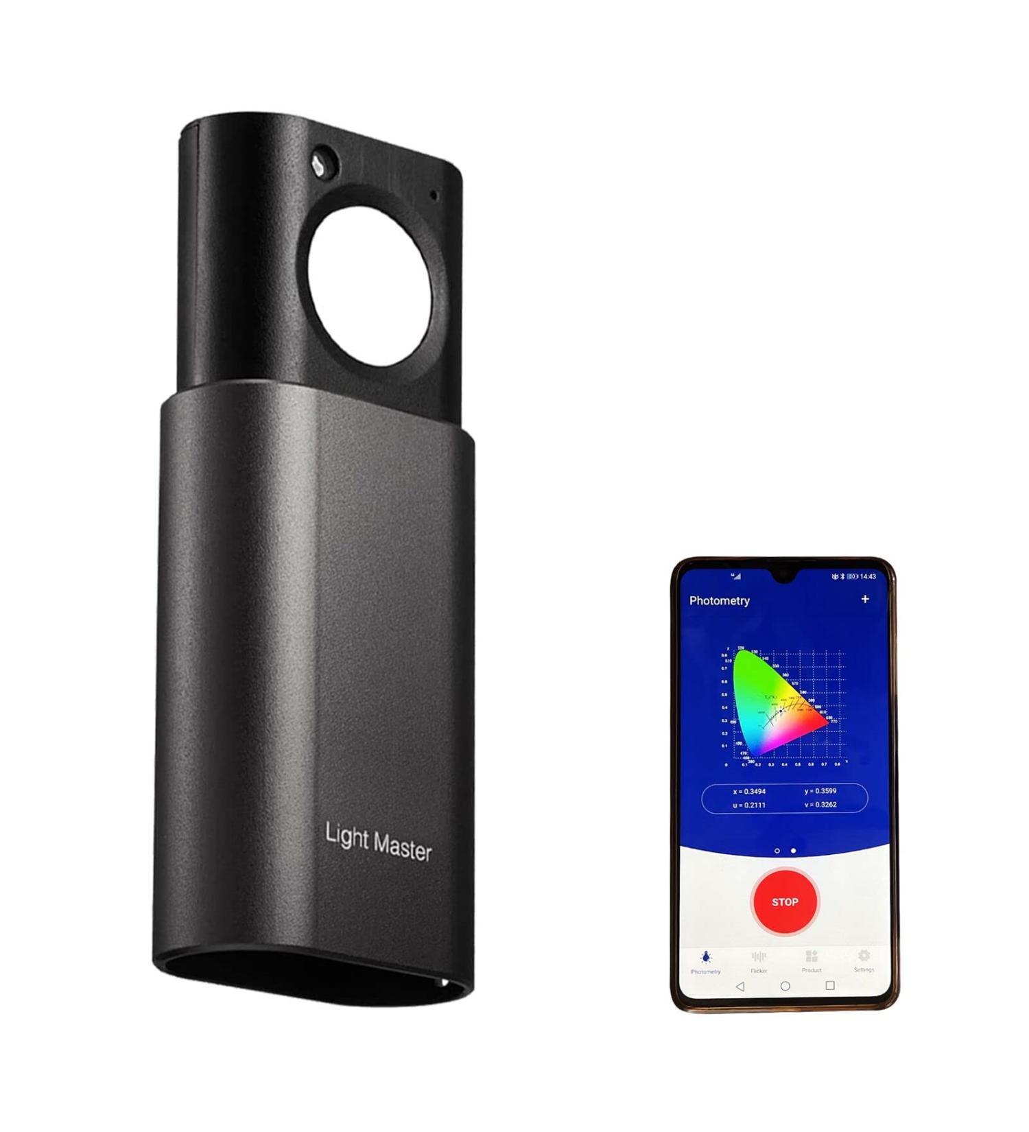 Rechargeable Light Meter Lux CCT CRI Flicker Illuminometer - Bluetooth APP, Motion Sensor, Photometer - Best Lighting Tester Tool - Buy Online on GoSupps.com