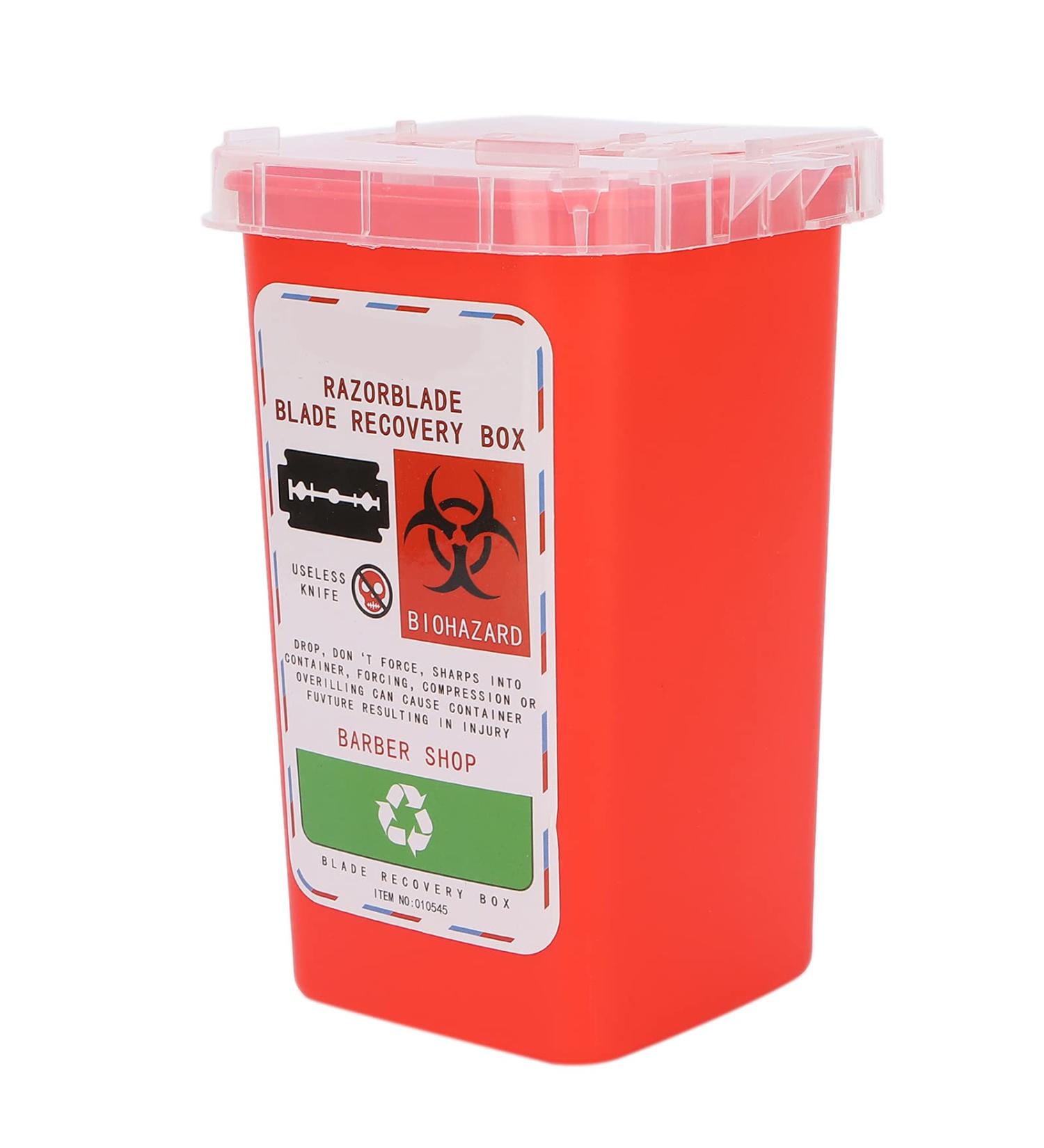 Blade Disposal Box for Barbershop | Red Razor Blade Disposal Container for Hairdressing & Salon Safety - Buy Online on GoSupps.com