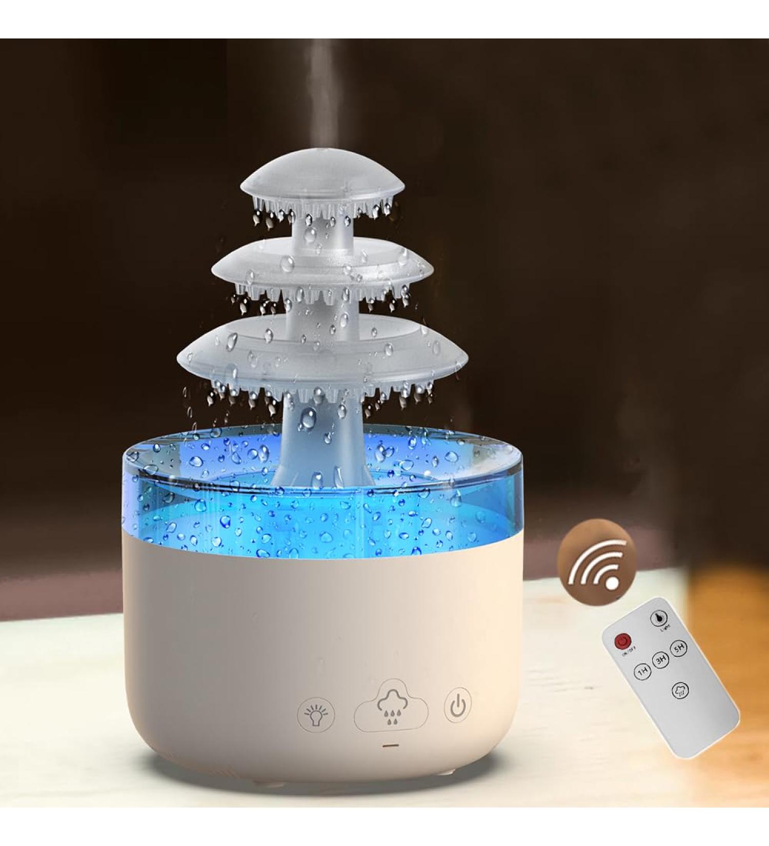 Rain Cloud 500ML Humidifier with Remote LED Lights & Aromatherapy - Ideal for Sleep & Relaxation - Buy Online on GoSupps.com