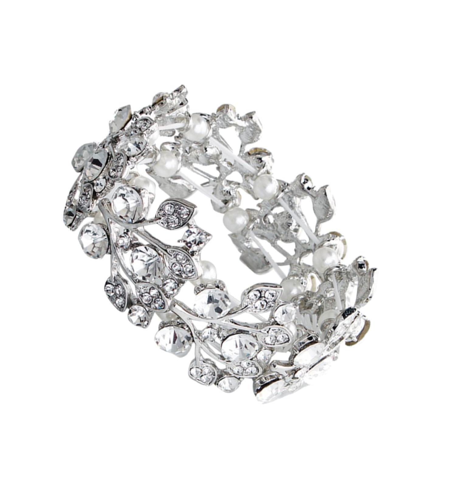 Elegant BUIFULSIC Diamantam Band - Crystal Bird Bracelet & Pearl Arm Loop Jewelry for Women | Perfect for Brides & Special Occasions - Buy Online on GoSupps.com