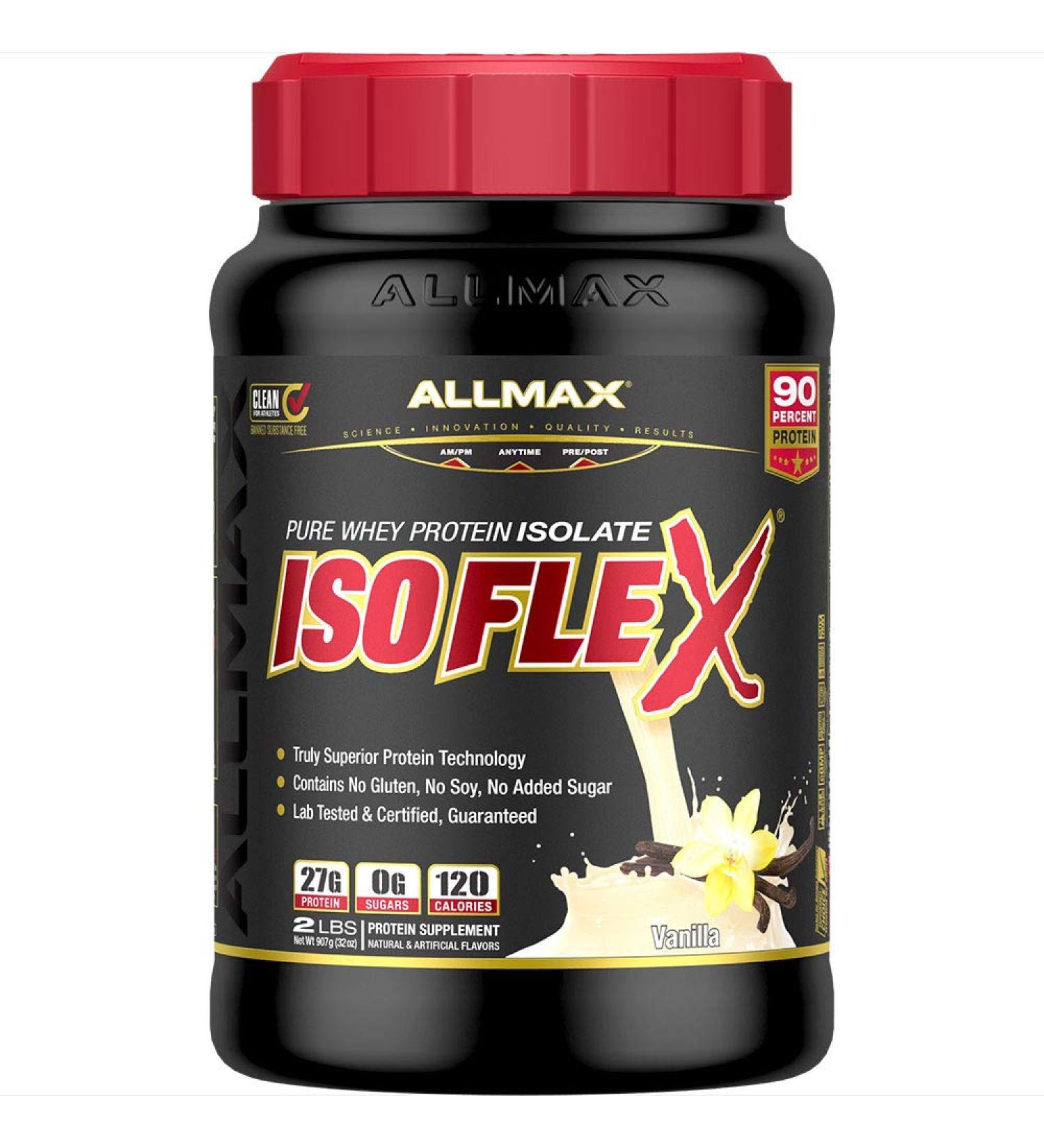 ALLMAX Nutrition Isoflex Whey Protein Isolate Vanilla 2 lbs - Ion-Charged Filtration - Buy Online on GoSupps.com
