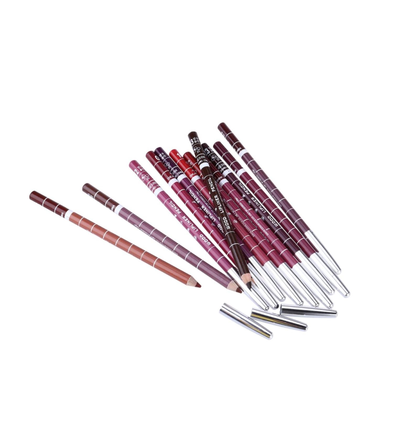  Mipcase Mipcase 12 Pieces Waterproof Eyebrow Pencil Lip Liner Eyebrow Pen Waterproof Lip Gloss Snow White - Buy Online on GoSupps.com