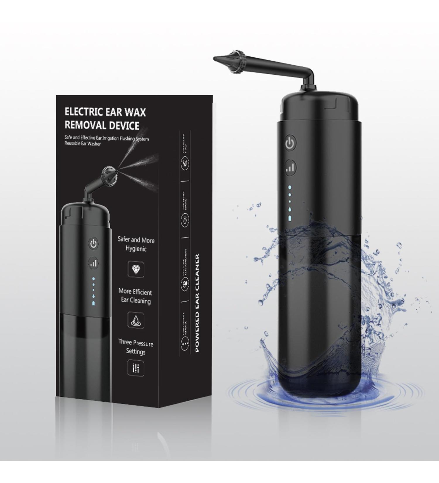 Electric Ear Wax Removal System - Water Powered Ear Irrigation Tool with 3 Pressure Settings for Effective Ear Cleaning - Buy Online on GoSupps.com