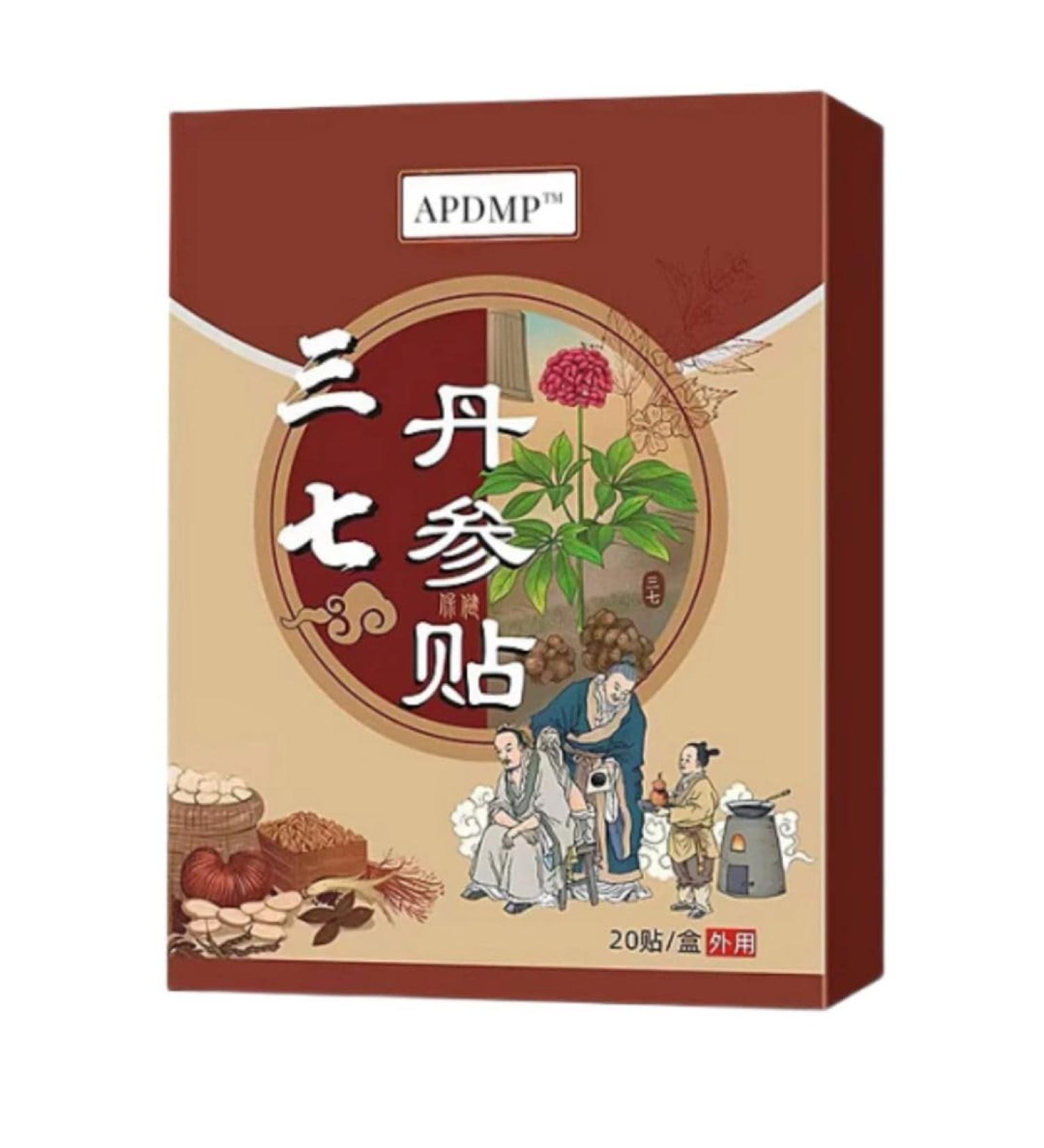 20 patchs base de ginseng - Notoginseng Salvia - Pour nuque dos cou muscles et sportifs - Gold Red Ginseng