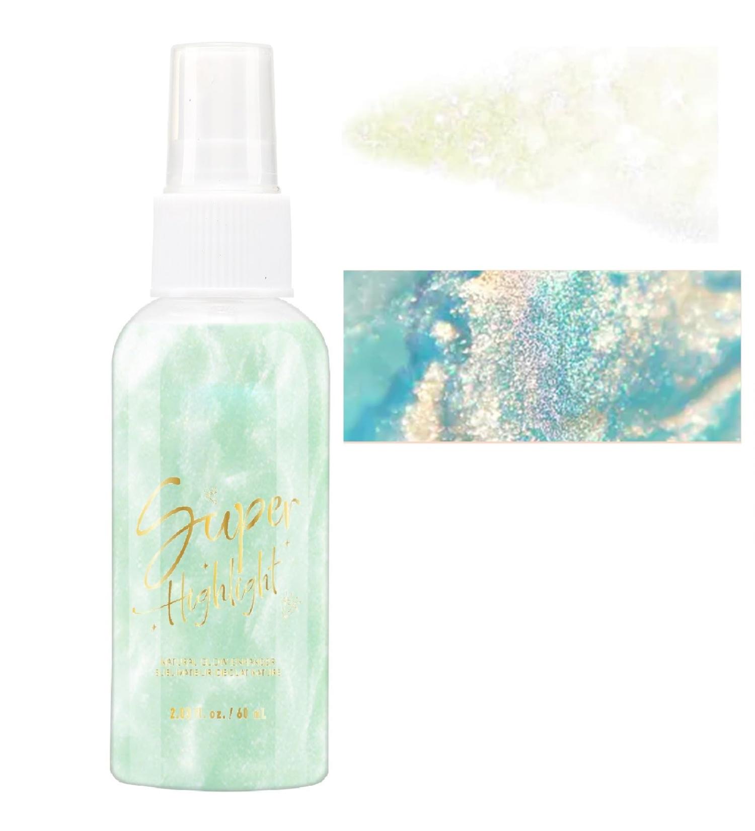 Buy Bright Green Body Glitter Spray | Moisturizing Liquid Highlighter for Face Hair & Body | Quick-Drying & Non-Sticky Makeup - Buy Online on GoSupps.com