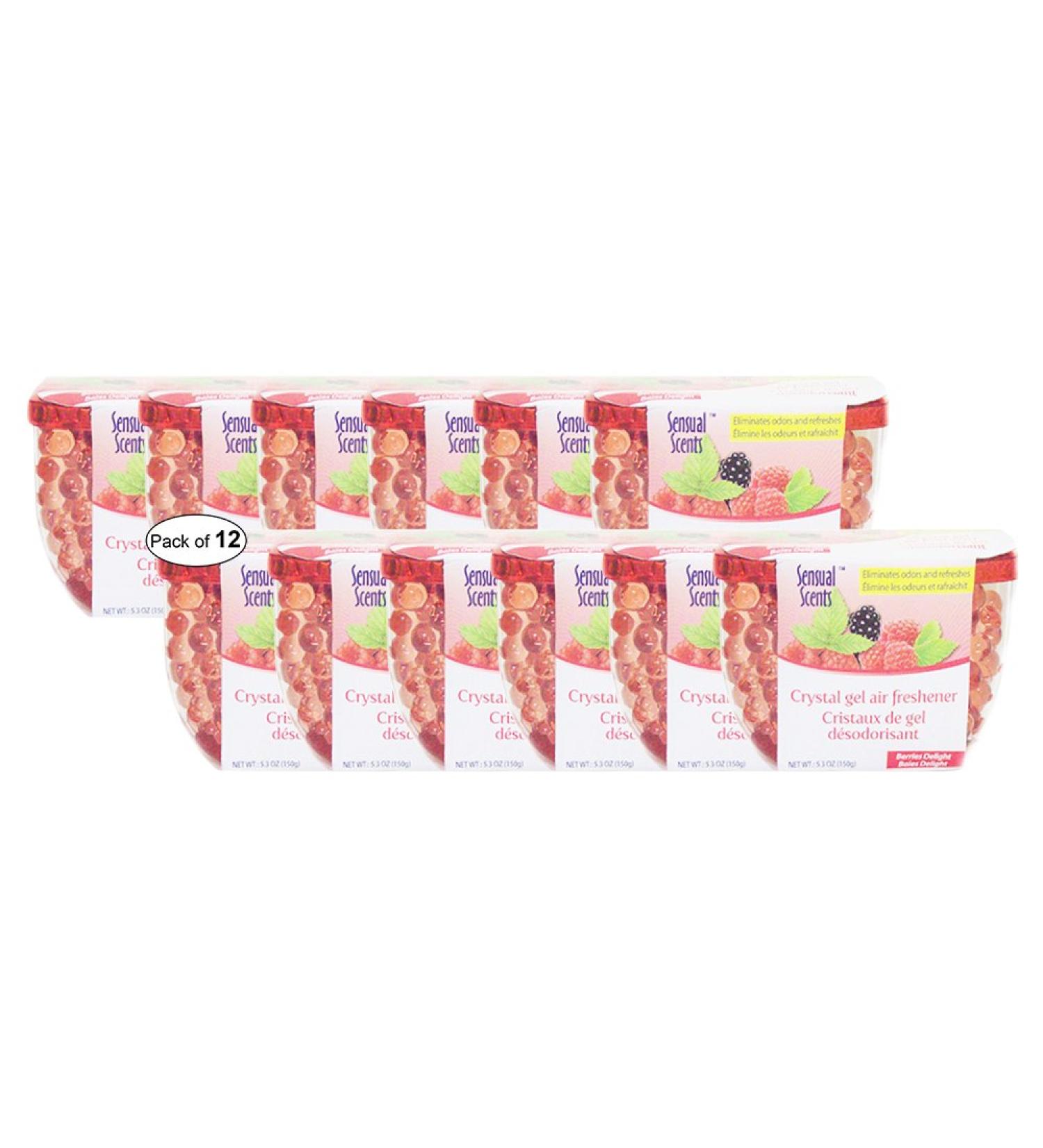 Sensual Scents Crystal Gel Air Freshener- Berries Delight (150g) (Pack of 12)